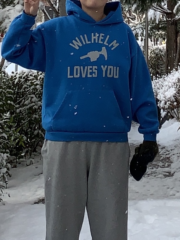 Collect Pieces Wilhelm Loves You Hoodie Aqua Blue, Nike Air Force 1 '07 Low Triple Black 착용 스타일 - 2