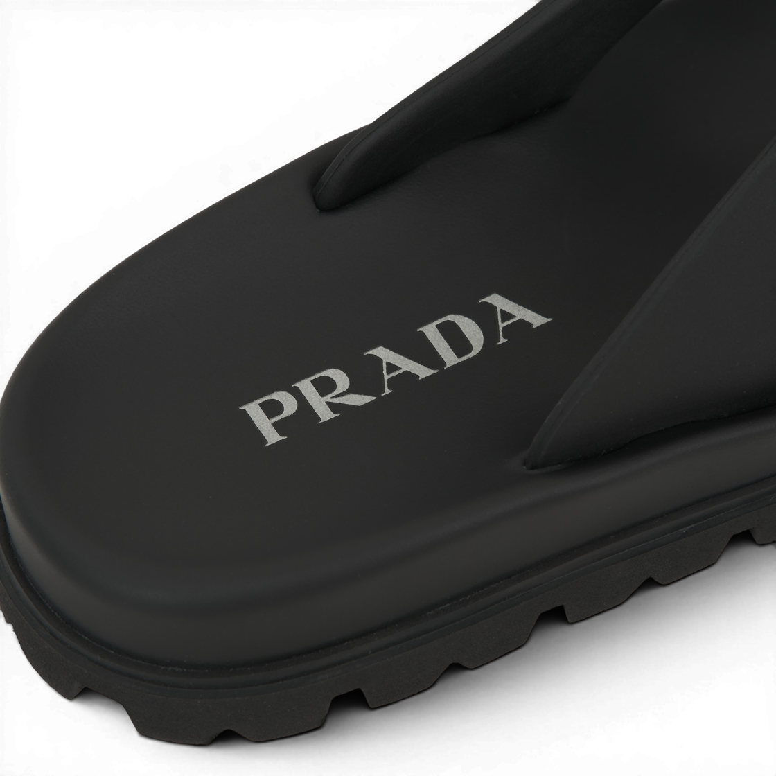 (W) 프라다 러버 통 샌들 블랙((W) Prada Rubber Thong Sandals Black) - 8