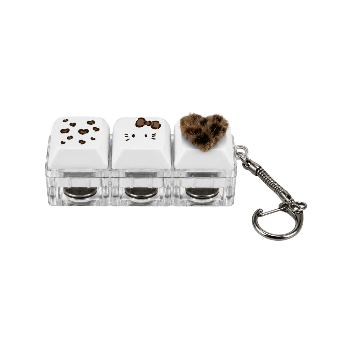 나인틴프라이데이 하트 레오파드 캣 키캡 키링 - (3구)(NINETEENFRIDAY Heart Leopard Cat Keycap Keyring - (3 Button)) - 4