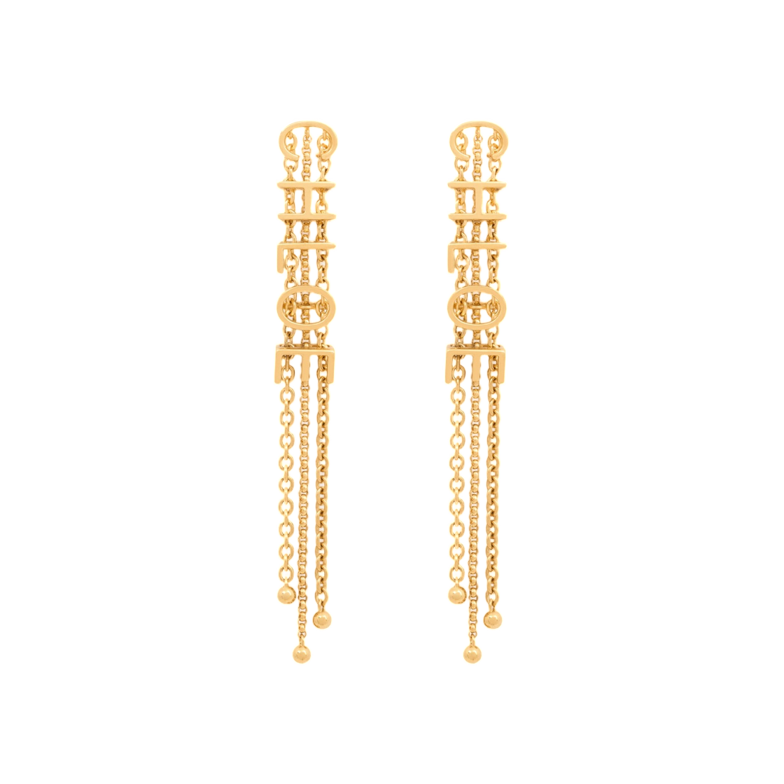 (W) 끌로에 미니 벨트 댕글 이어링 빈티지 골드((W) Chloe Mini Belt Dangling Earrings Vintage Gold) - 1