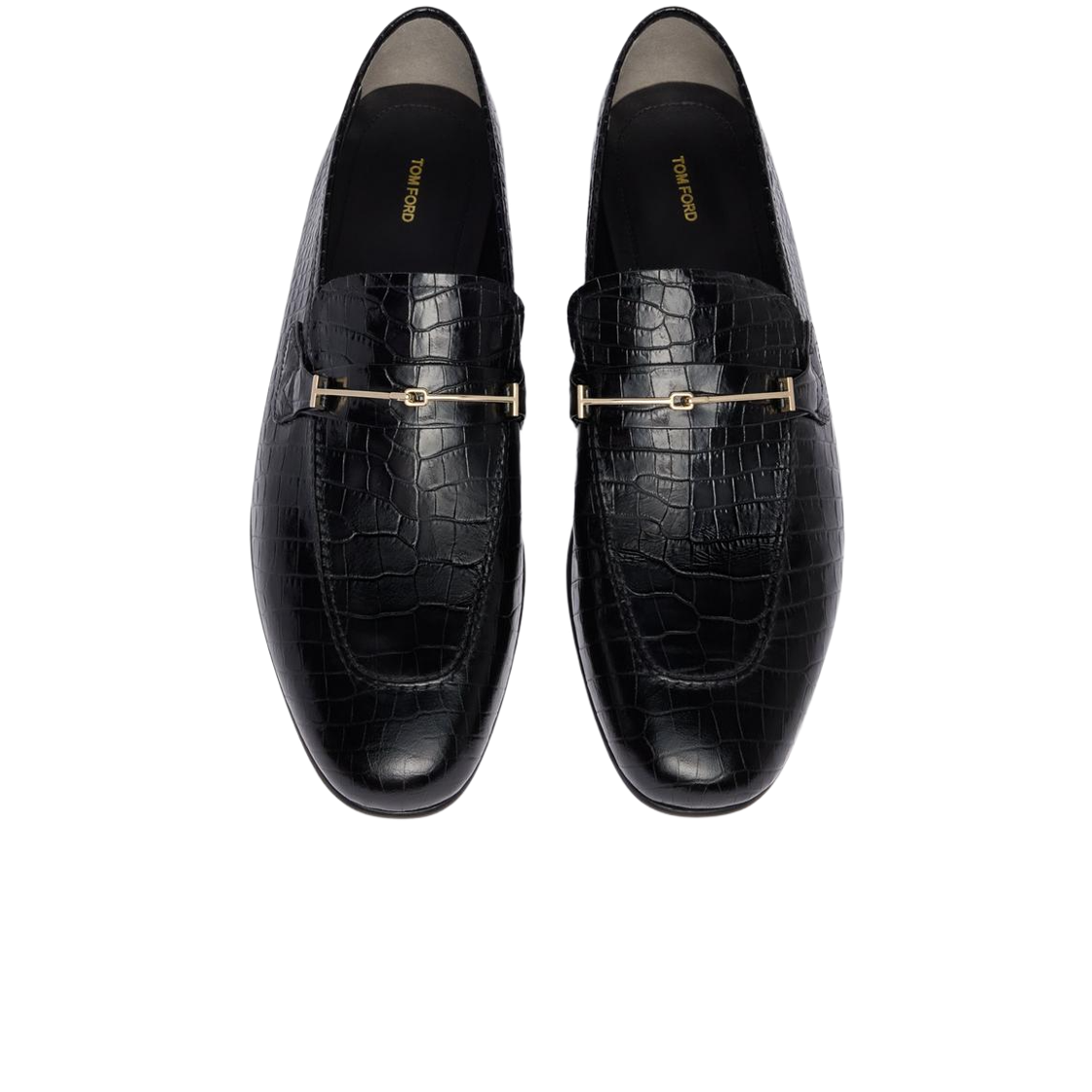 톰포드 소프트 프린티드 엘리게이터 더블 T 하드웨어 지지 로퍼 블랙(Tom Ford Soft Printed Alligator Double T Hardware Gigi Loafer Black) - 3
