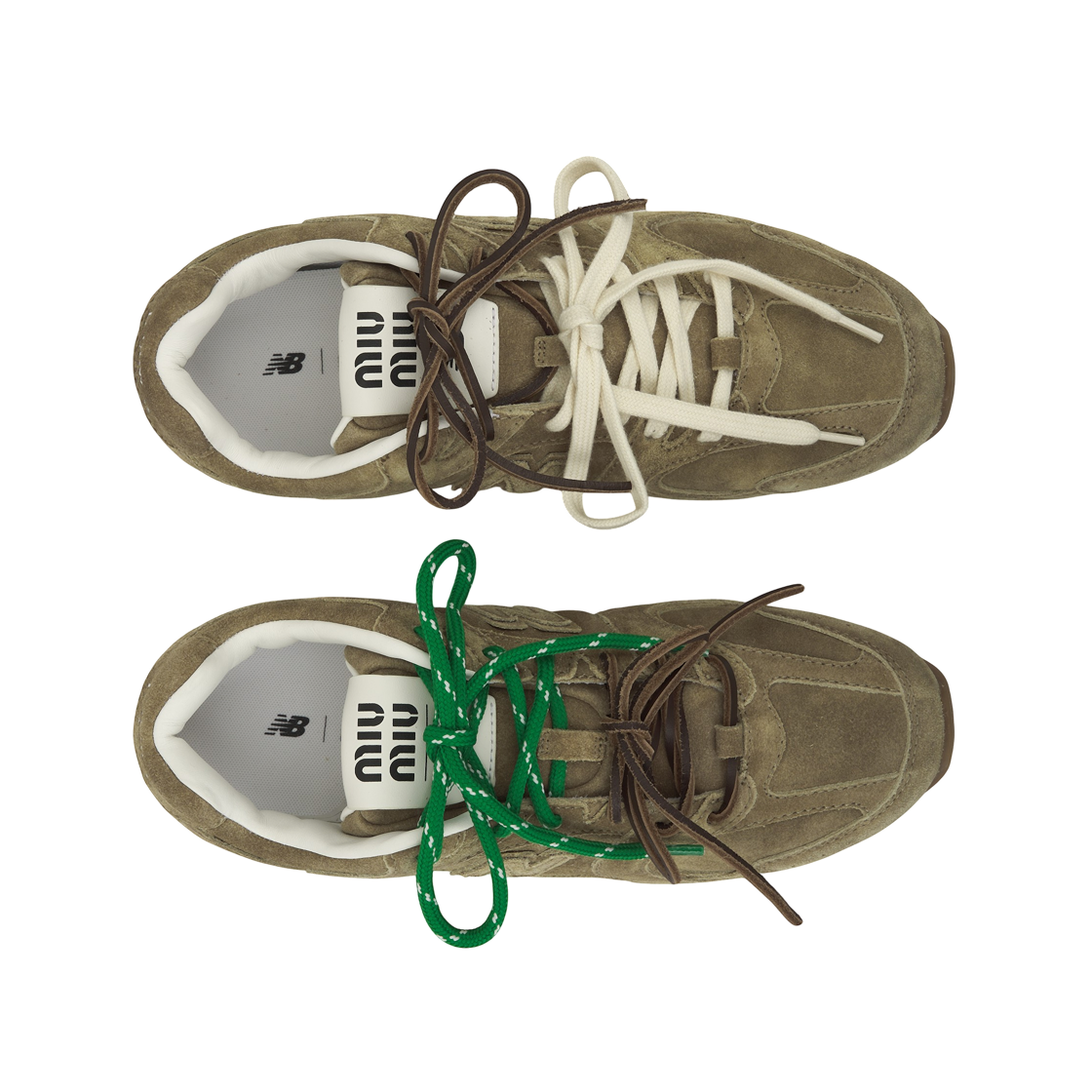 (W) 뉴발란스 x 미우 미우 530 스웨이드 메쉬 스니커즈 에크루((W) New Balance x Miu Miu 530 Suede Mesh Sneakers Ecru) - 5