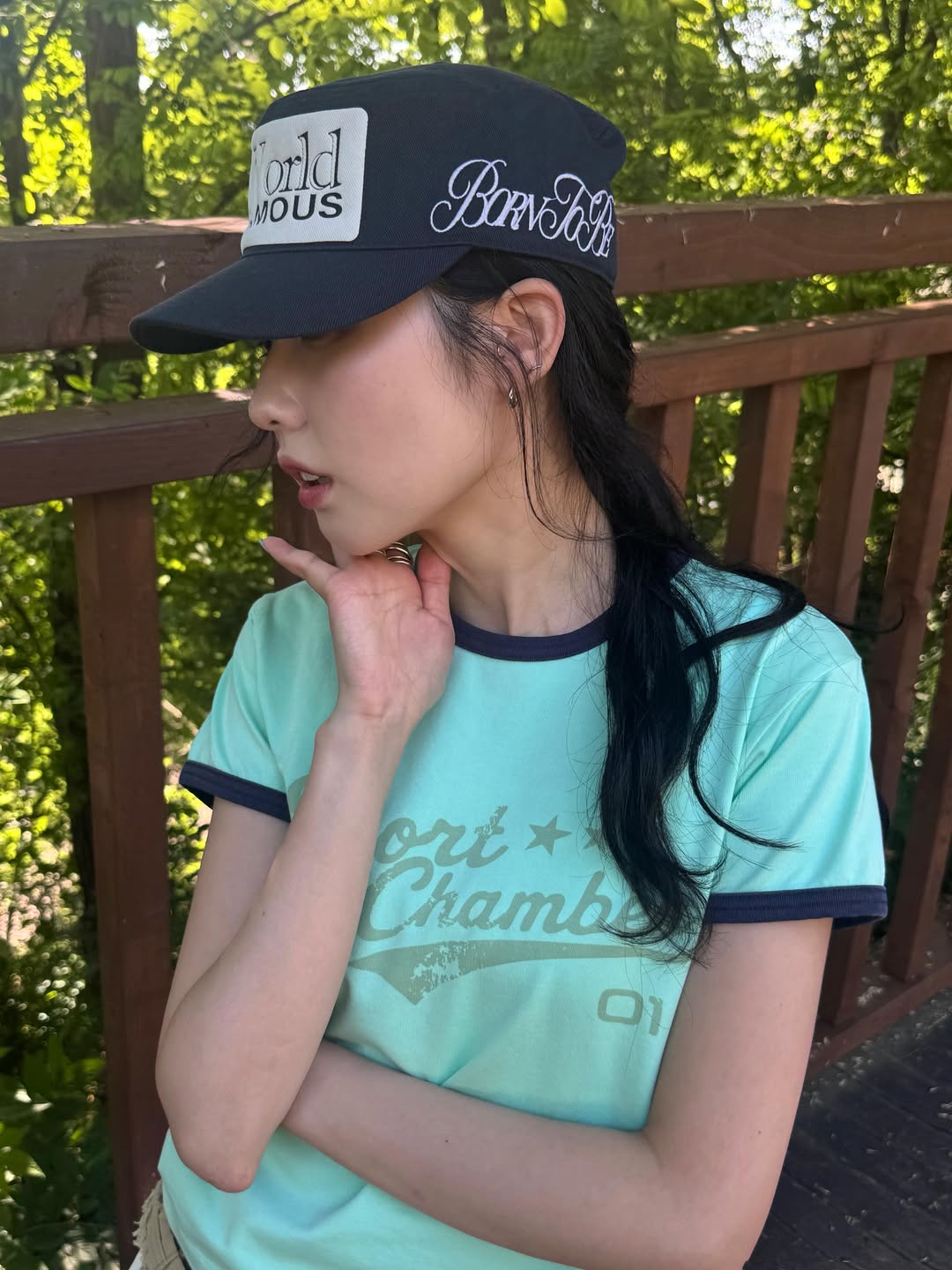 SPORT CHAMBER Active Logo T-Shirt MINT 착용 스타일 - 3