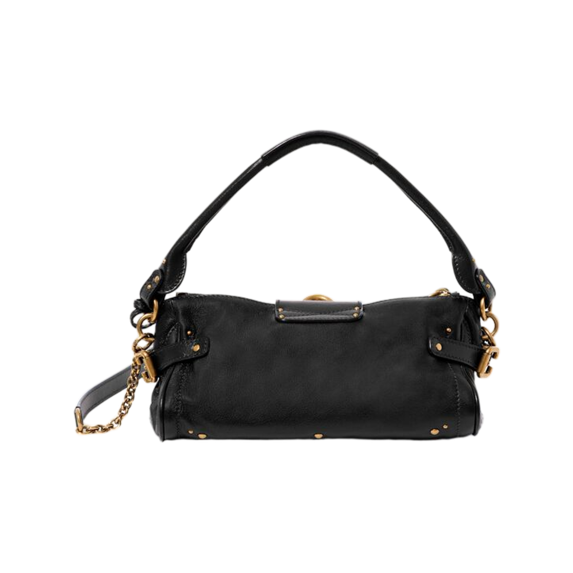 끌로에 스몰 패딩턴 백 스트랩 그레인드 레더 블랙(Chloe Small Paddington Bag with Strap in Grained Leather Black) - 2