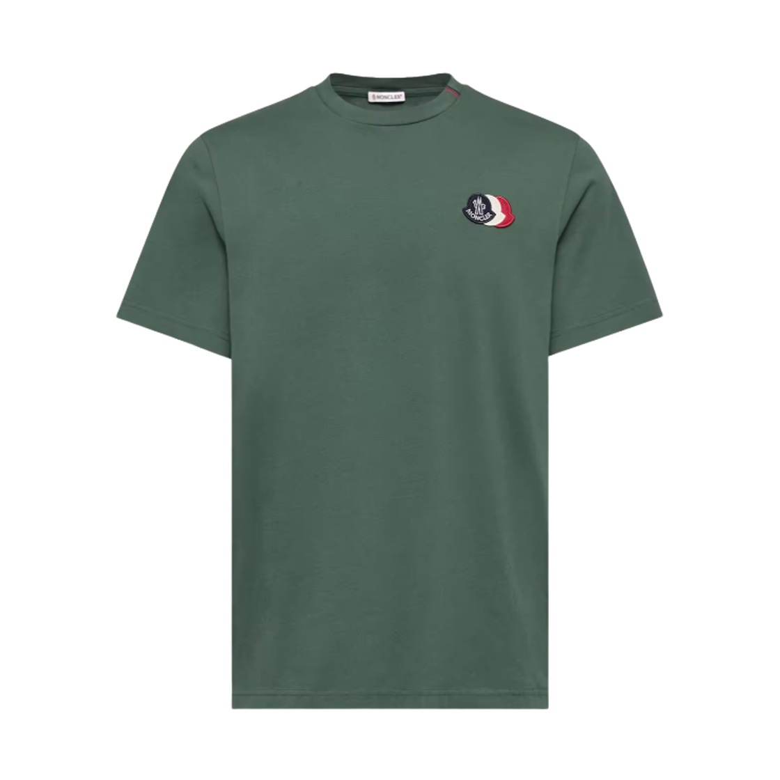 L1-091-8C00074-89B8Q-866 Moncler Embroidered Tricolor Logo Cotton T-Shirt  Emerald Green - 26SS