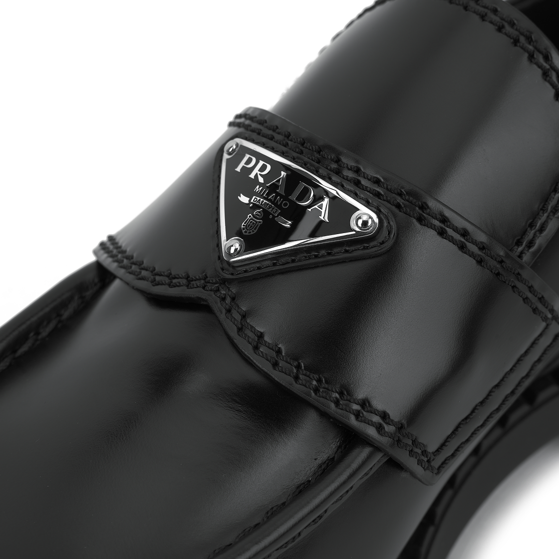 프라다 초콜릿 브러쉬드 레더 로퍼 블랙(Prada Chocolate Brushed Leather Loafers Black) - 7