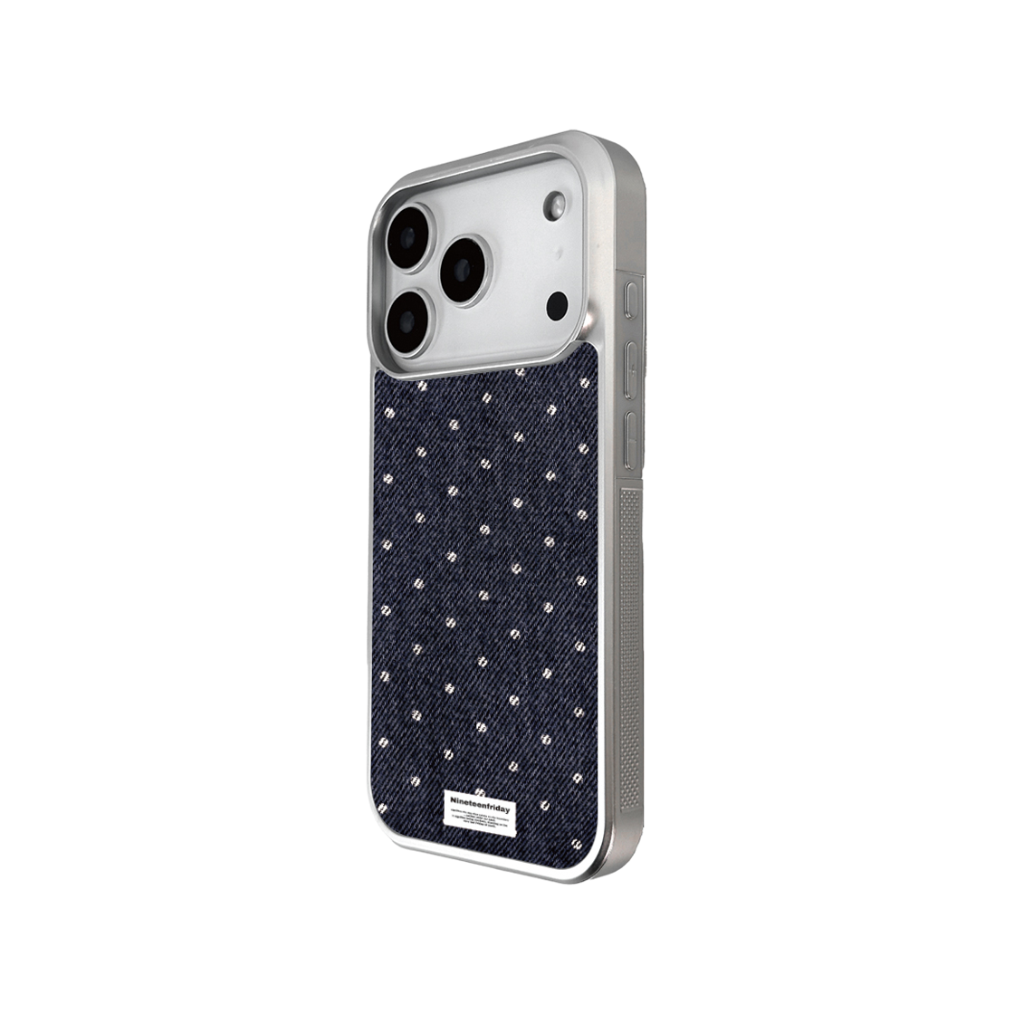 나인틴프라이데이 데님 스몰 도트 실버 맥세이프 에폭시 케이스(NINETEENFRIDAY Denim Small Dot Silver Magsafe Epoxy Case) - 3