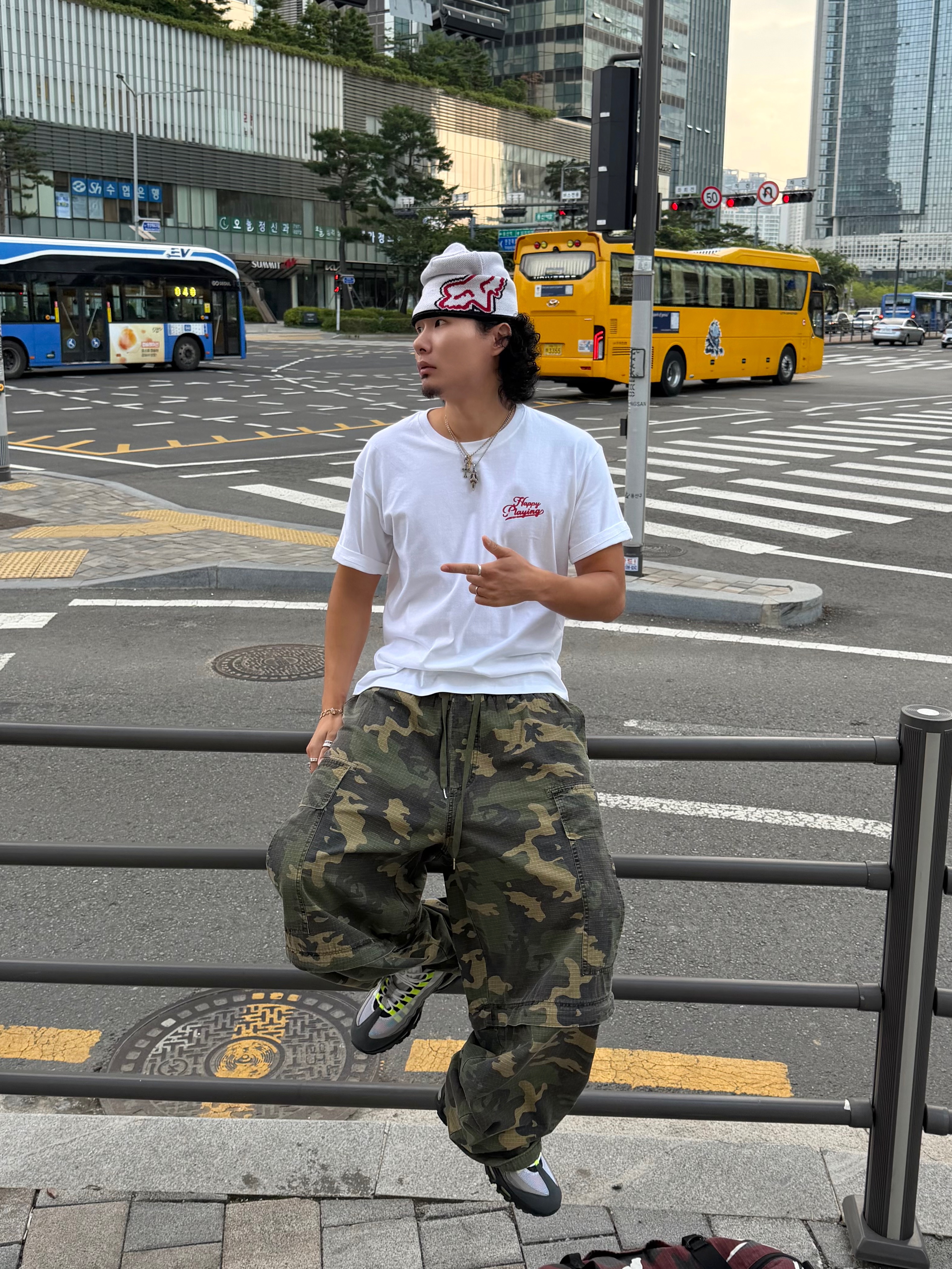 Supreme x Fox Racing Beanie White - 25FW, Nike Air Max 95 OG Neon 착용 스타일 - 6
