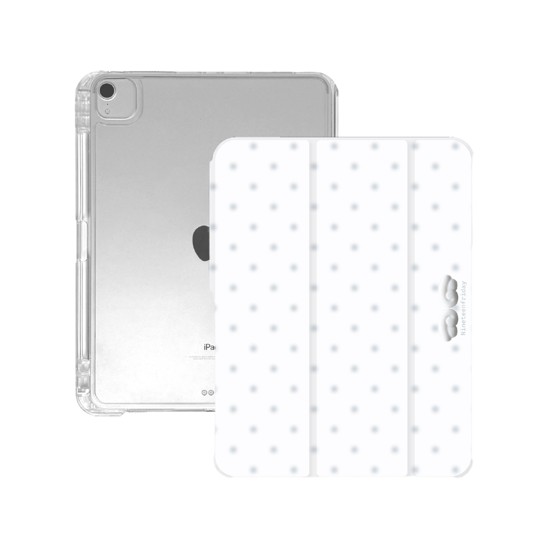나인틴프라이데이 입체 엔젤 도트 아이패드 케이스 - 화이트(NINETEENFRIDAY 3D Angel Dot Ipad Case - White)