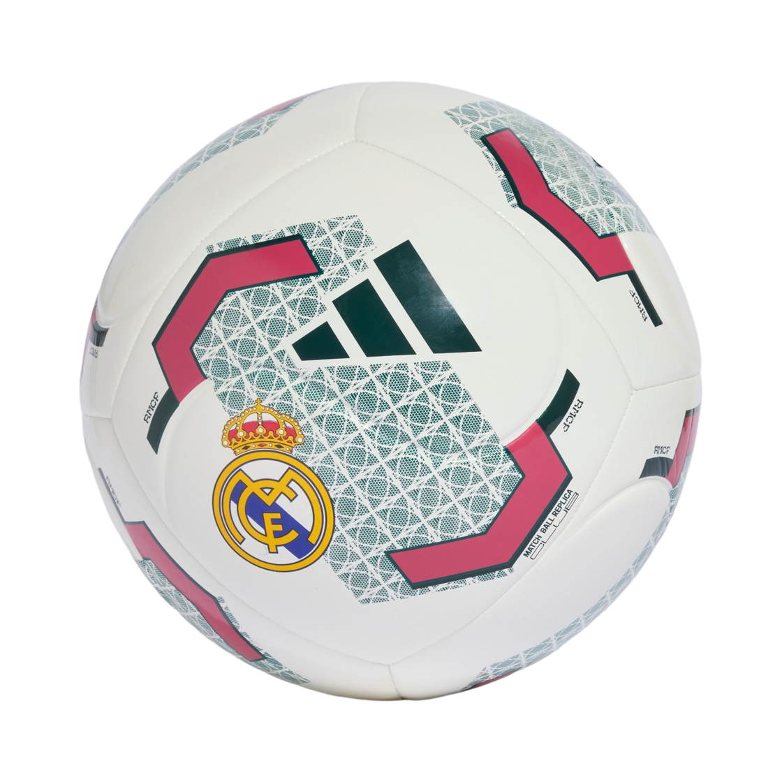 아디다스 레알 마드리드 홈 클럽 볼 화이트 오로라 아이비(Adidas Real Madrid Home Club Ball White Aurora Ivy)