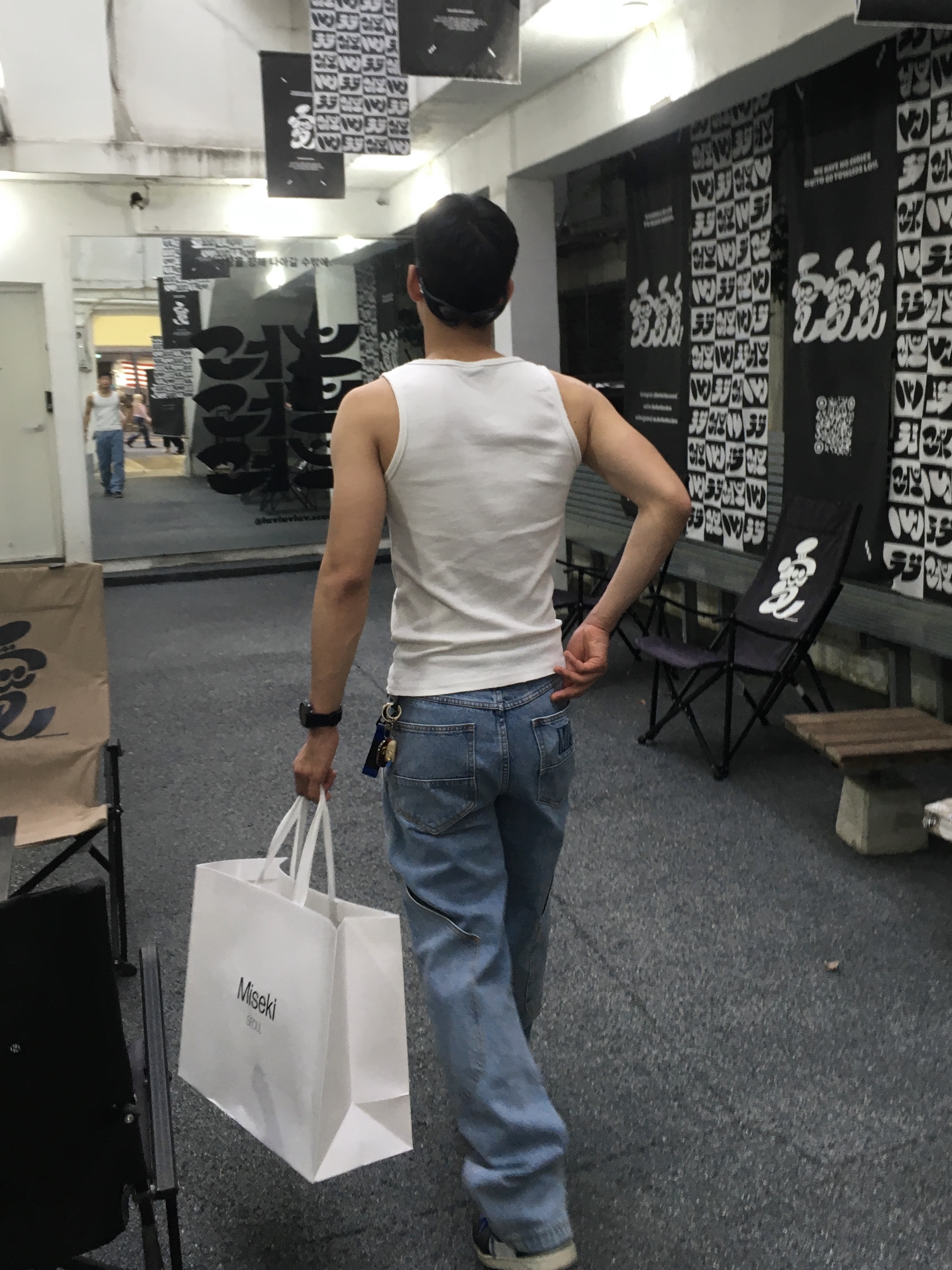 Plastic Product MPa Calf Pocket Pants Steel Blue 착용 스타일 - 2