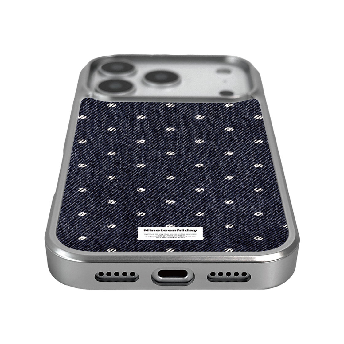 나인틴프라이데이 데님 스몰 도트 실버 맥세이프 에폭시 케이스(NINETEENFRIDAY Denim Small Dot Silver Magsafe Epoxy Case) - 5