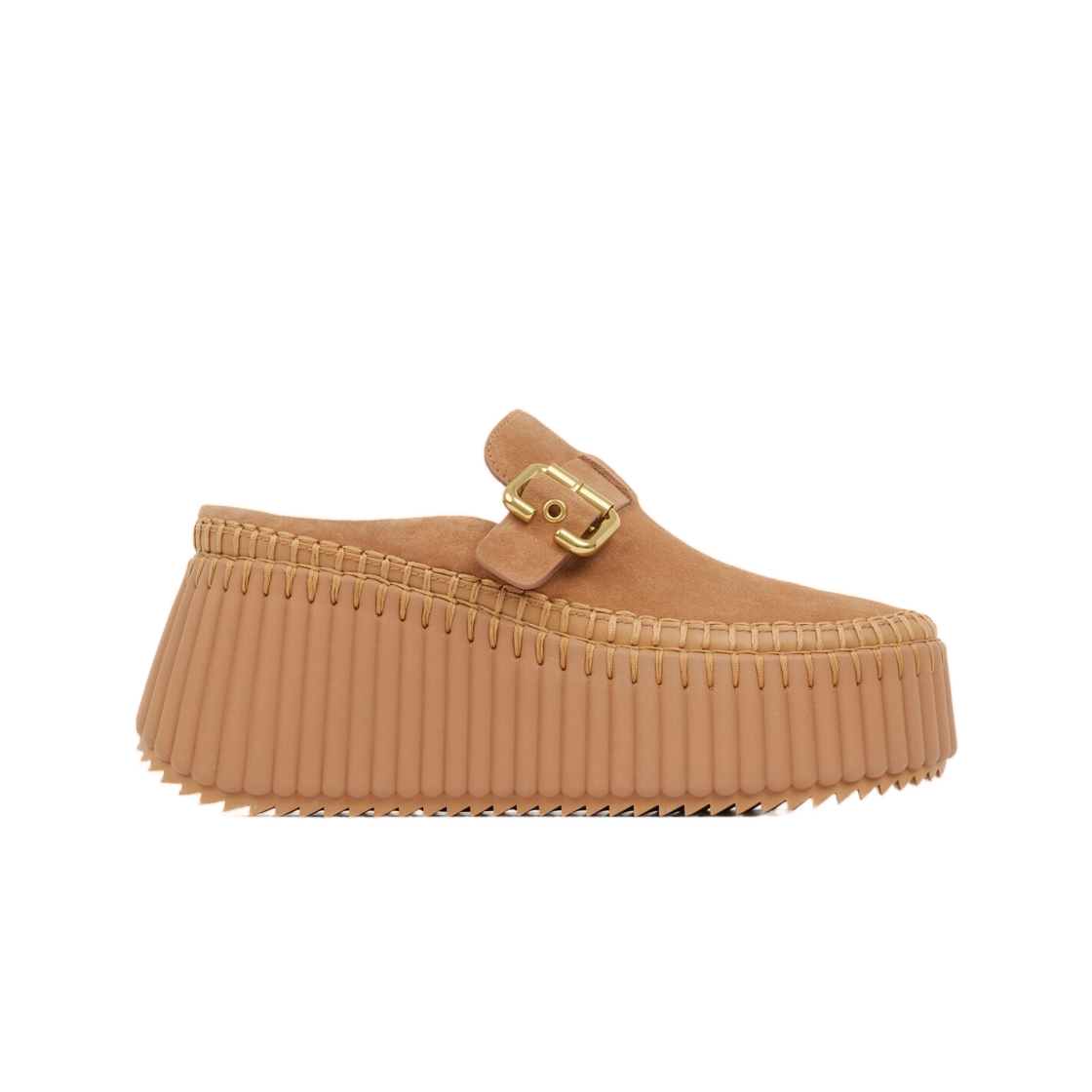 CH26A13CMS207 (W) Chloe Nama Wedge Mule Pottery Brown
