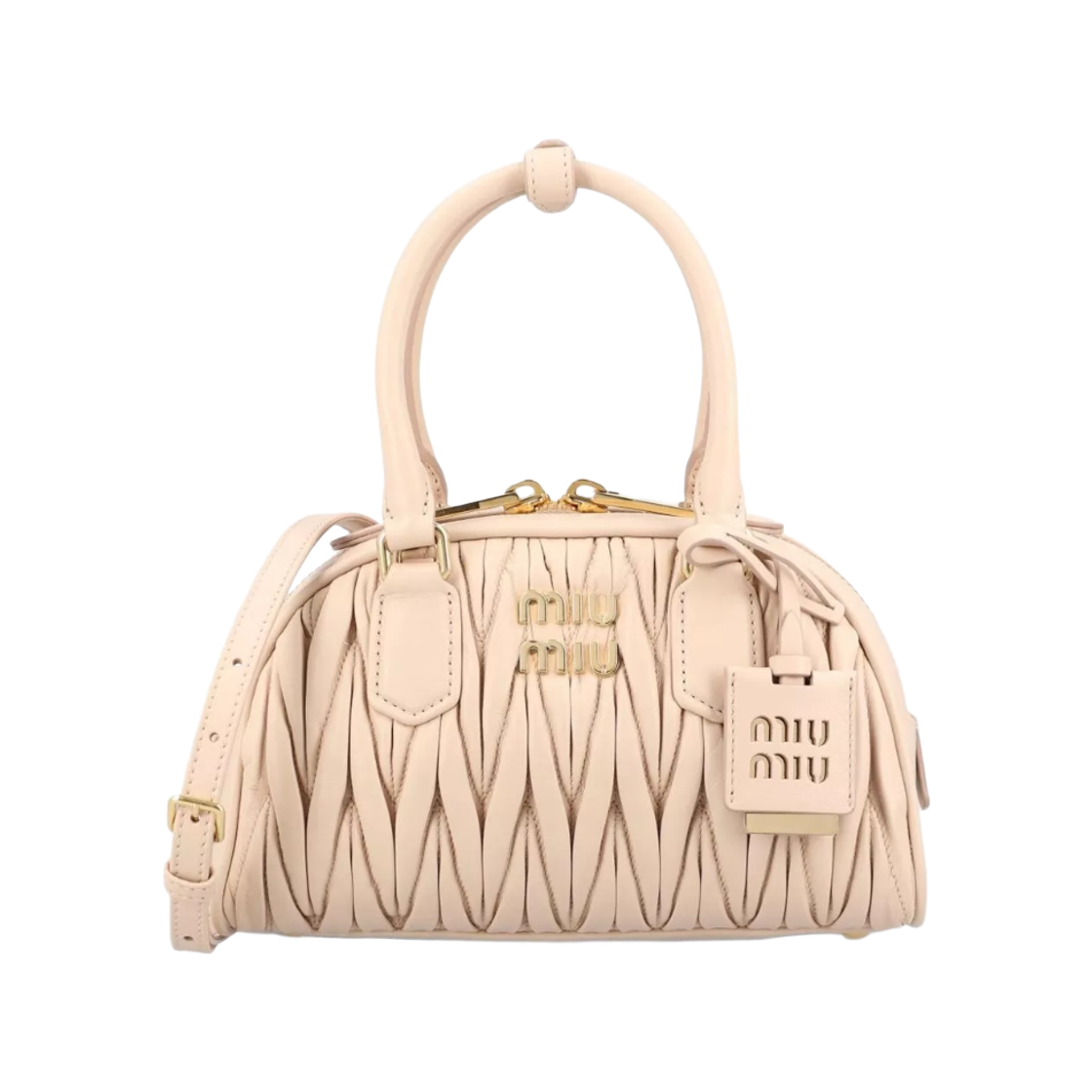 5BB191-AN88-F0236 Miu Miu Arcady Materasse Napa Leather Bag Powder Pink