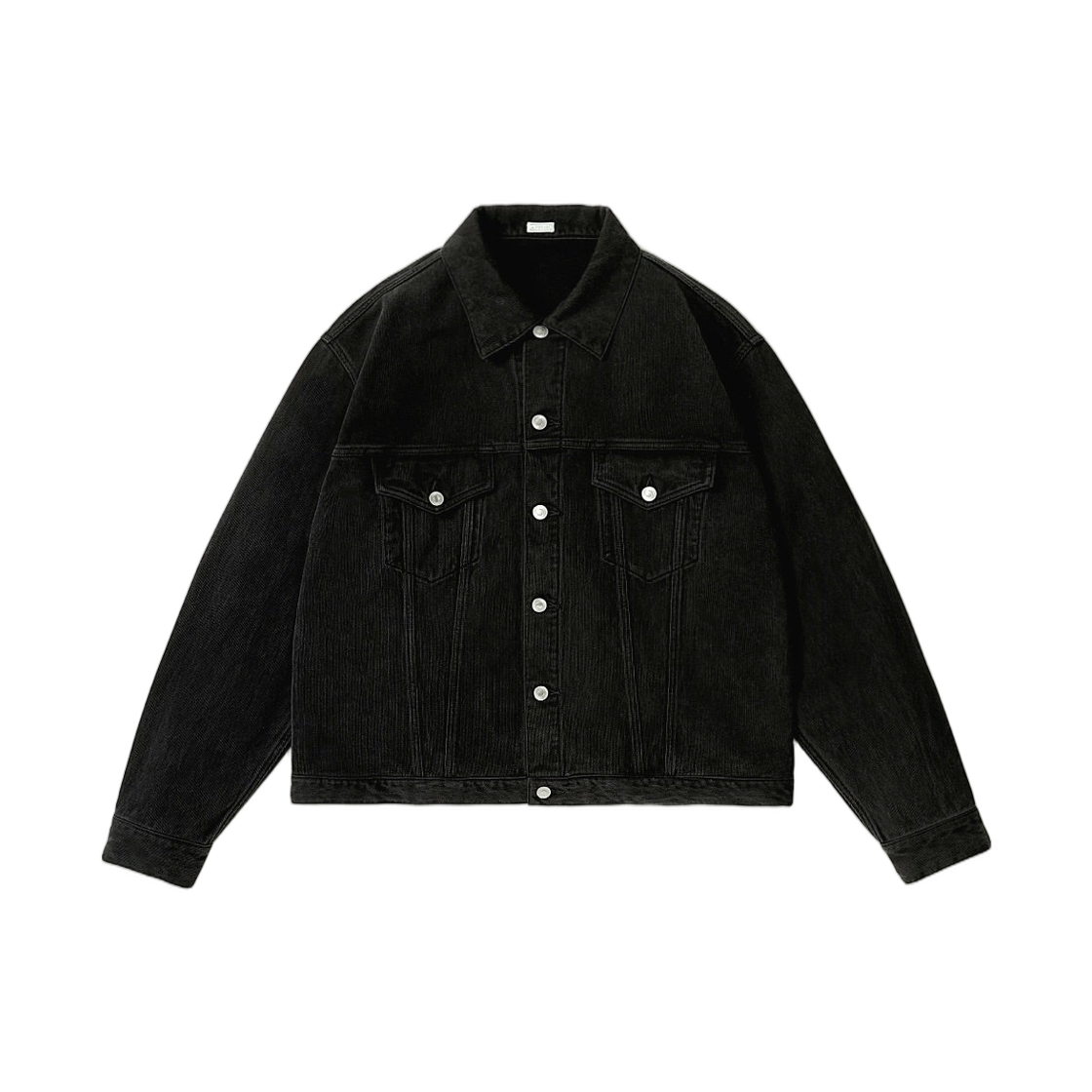 아프레쎄 워시드 실크 코튼 피케 3rd 타입 자켓 블랙 - 26FW(A.Presse Washed Silk Cotton Pique 3rd Type Jacket Black - 26FW)