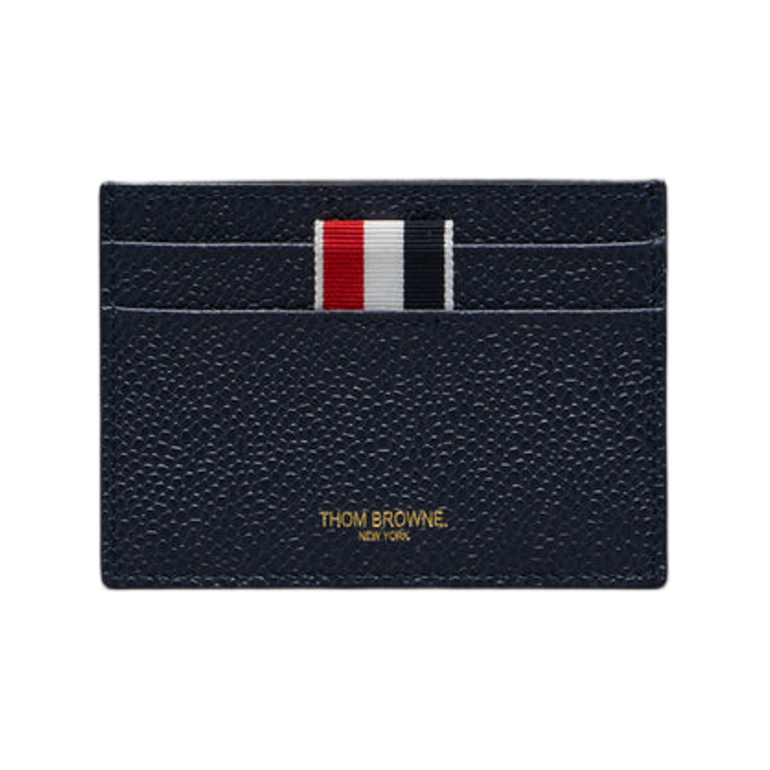 톰브라운 페블 그레인 레더 스트라이프 싱글 카드 홀더 네이비(Thom Browne Pebble Grain Leather Stripe Single Card Holder Navy)