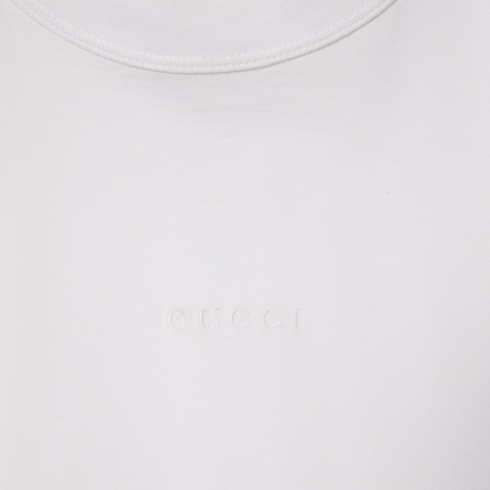 Gucci Embroidery Cotton Jersey T-Shirt White 착용 스타일 - 3