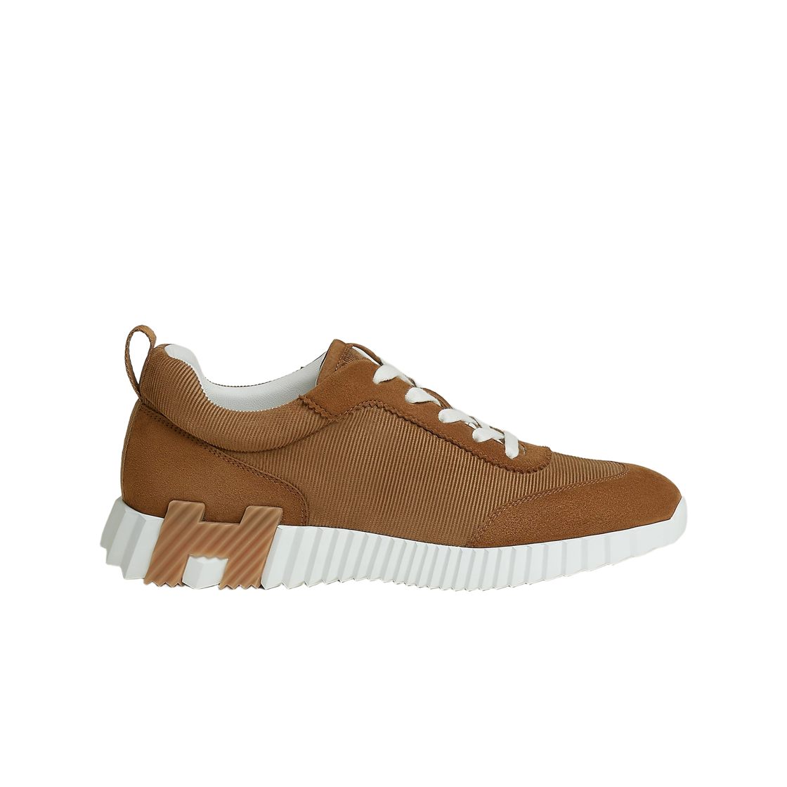 H262847ZHE5 Hermes Bouncing Sneakers Corduroy Suede Goatskin & Brun Fume