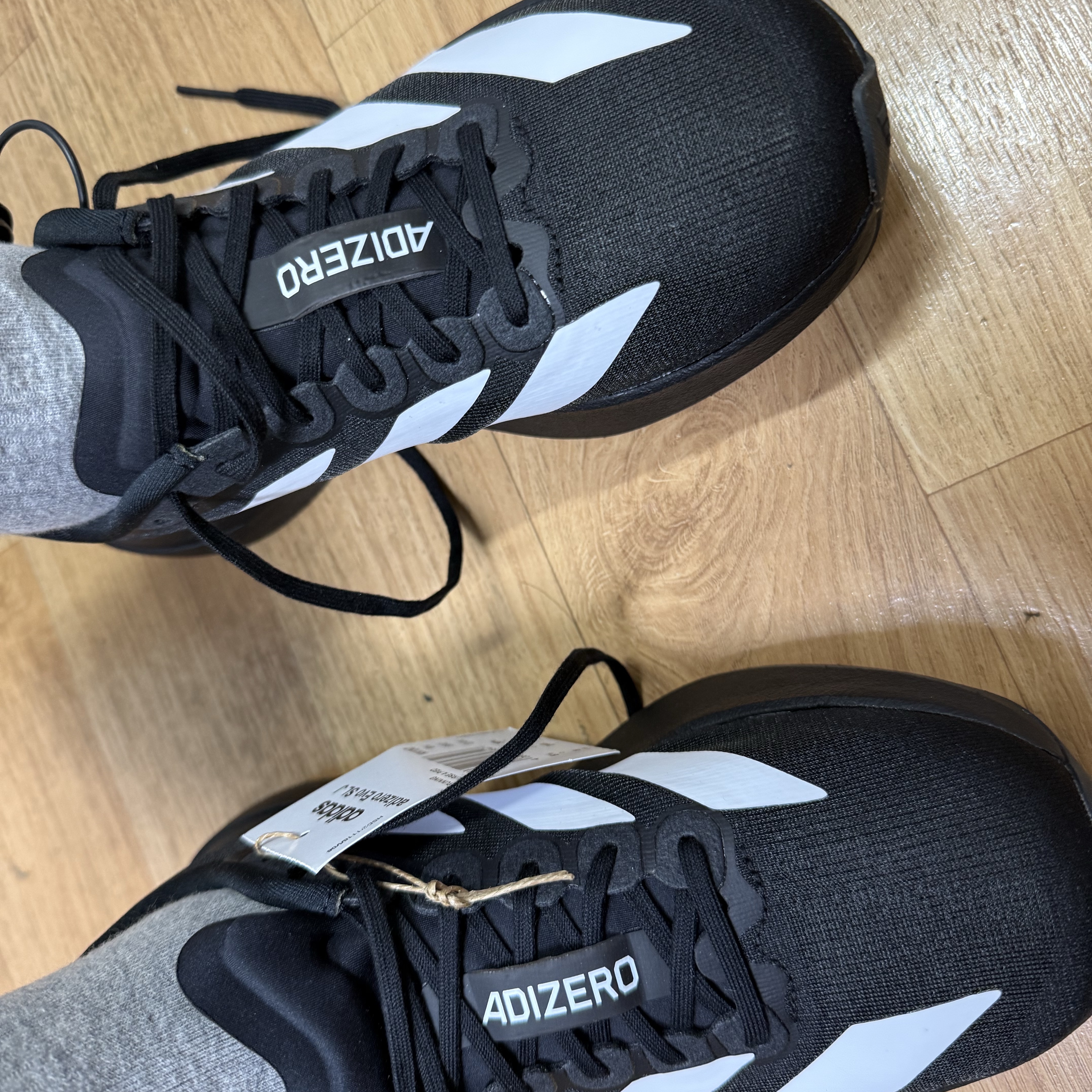 (J) Adidas Adizero EVO SL Core Black Cloud White 착용 스타일