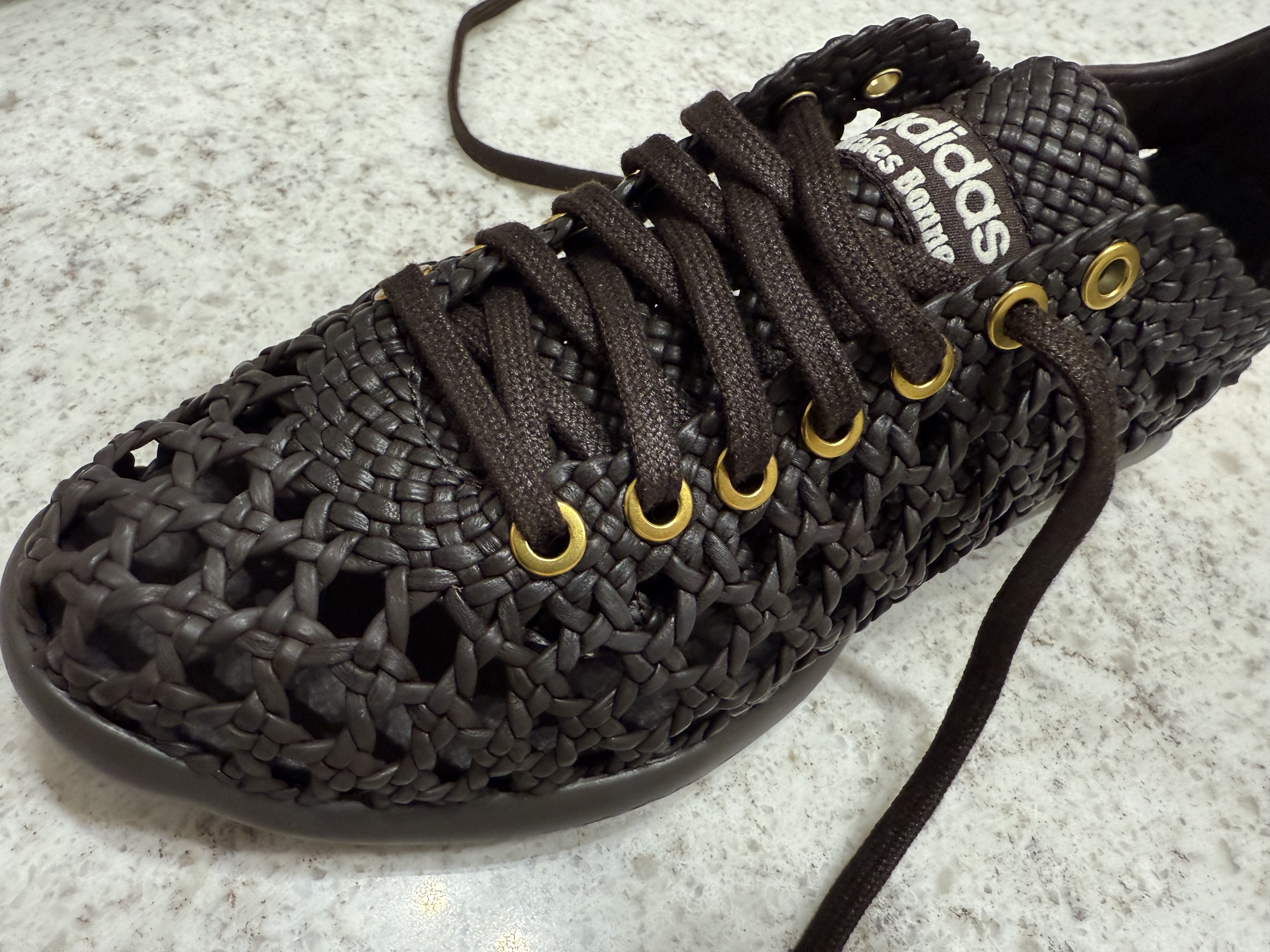 Adidas x Wales Bonner Karintha Basketry Dark Brown Dark Brown 착용 스타일 - 8