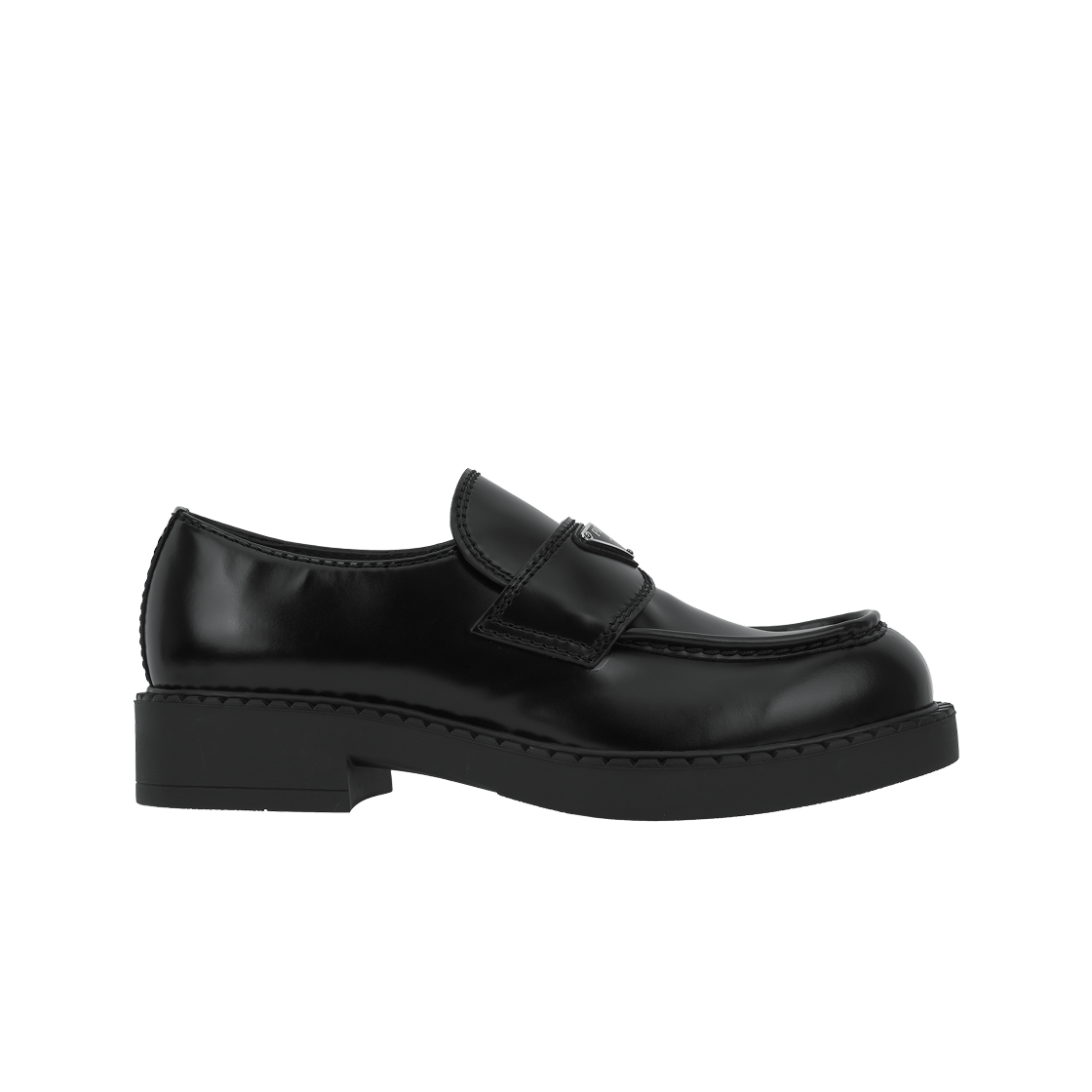 프라다 초콜릿 브러쉬드 레더 로퍼 블랙(Prada Chocolate Brushed Leather Loafers Black)
