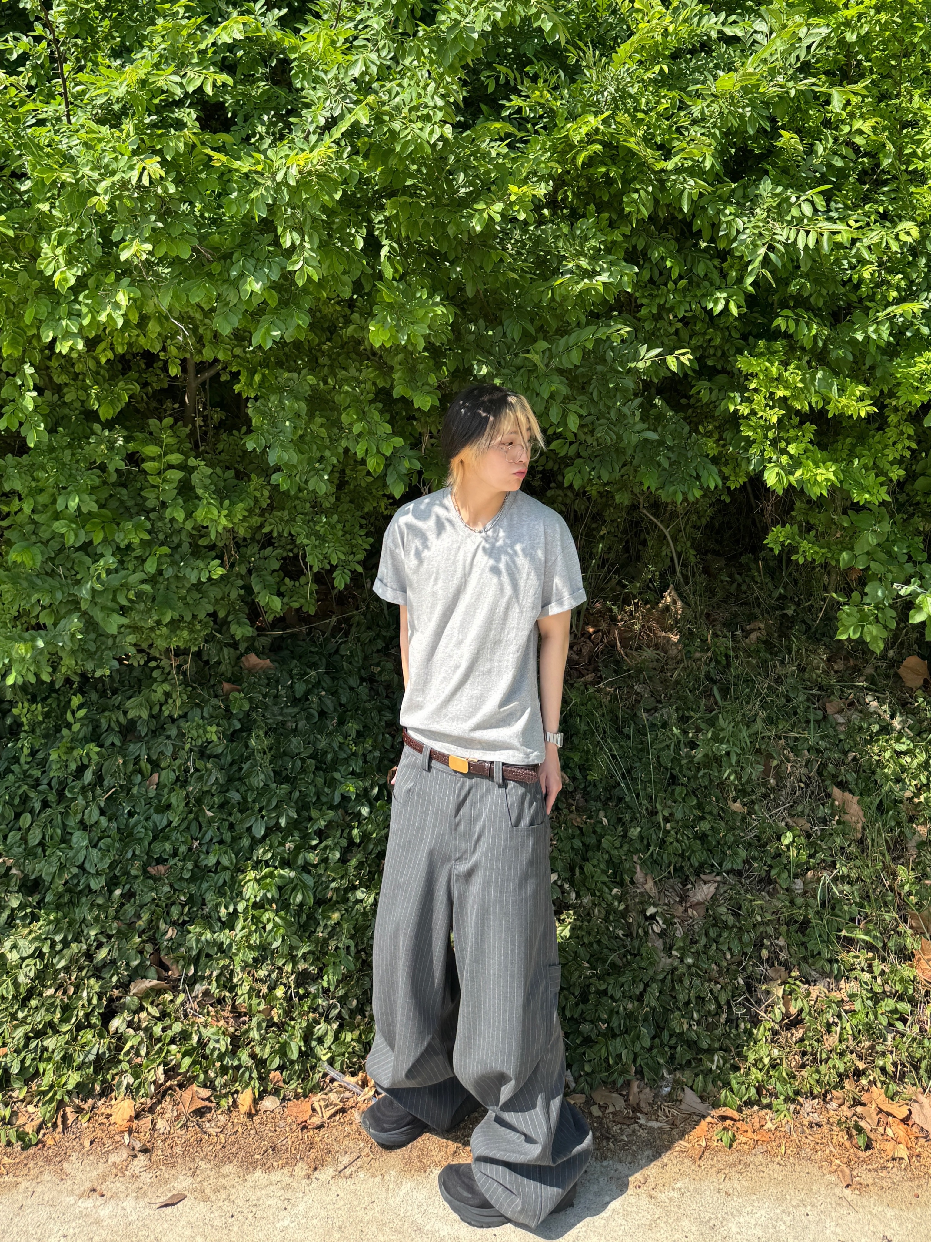 Kamien 247 All Day Baggy Pants Stripe Gray, Hoka Clifton 10 Black - Wide 착용 스타일 - 1