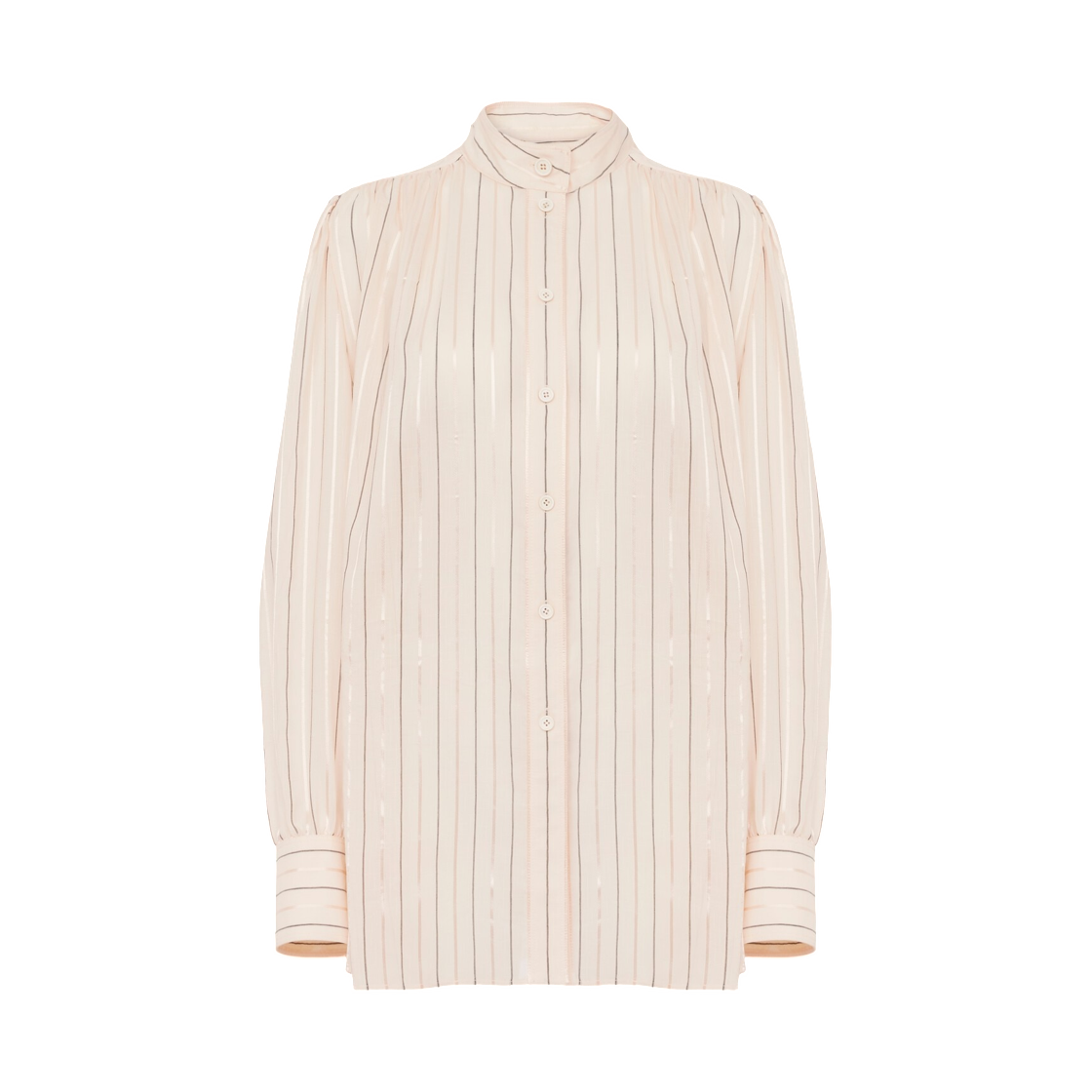 CH26AHT183069N5 (W) Chloe Gathered Blouse in Cotton Silk Poplin Pink Black