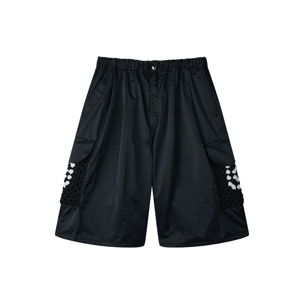 디스커버드 카지프 나일론 크로셰 포켓 카고 쇼츠 블랙 - 26SS(DISCOVERED Kajif Nylon Crochet Pocket Cargo Shorts Black - 26SS) - 1