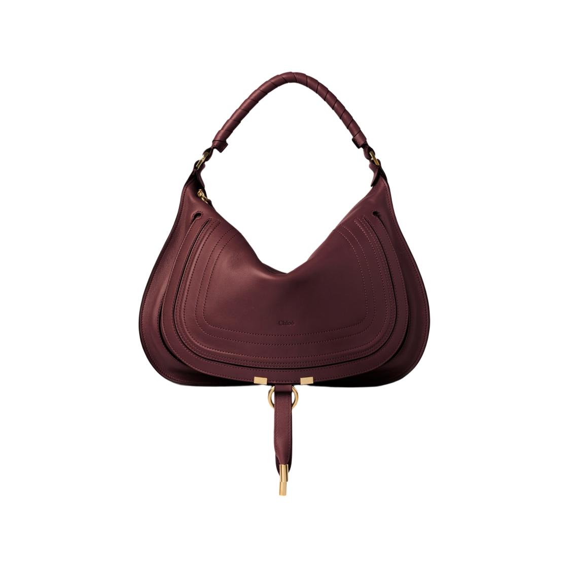 CH26SS881R35604 Chloe Marcie Shoulder Bag in Soft Leather Dark Velvet