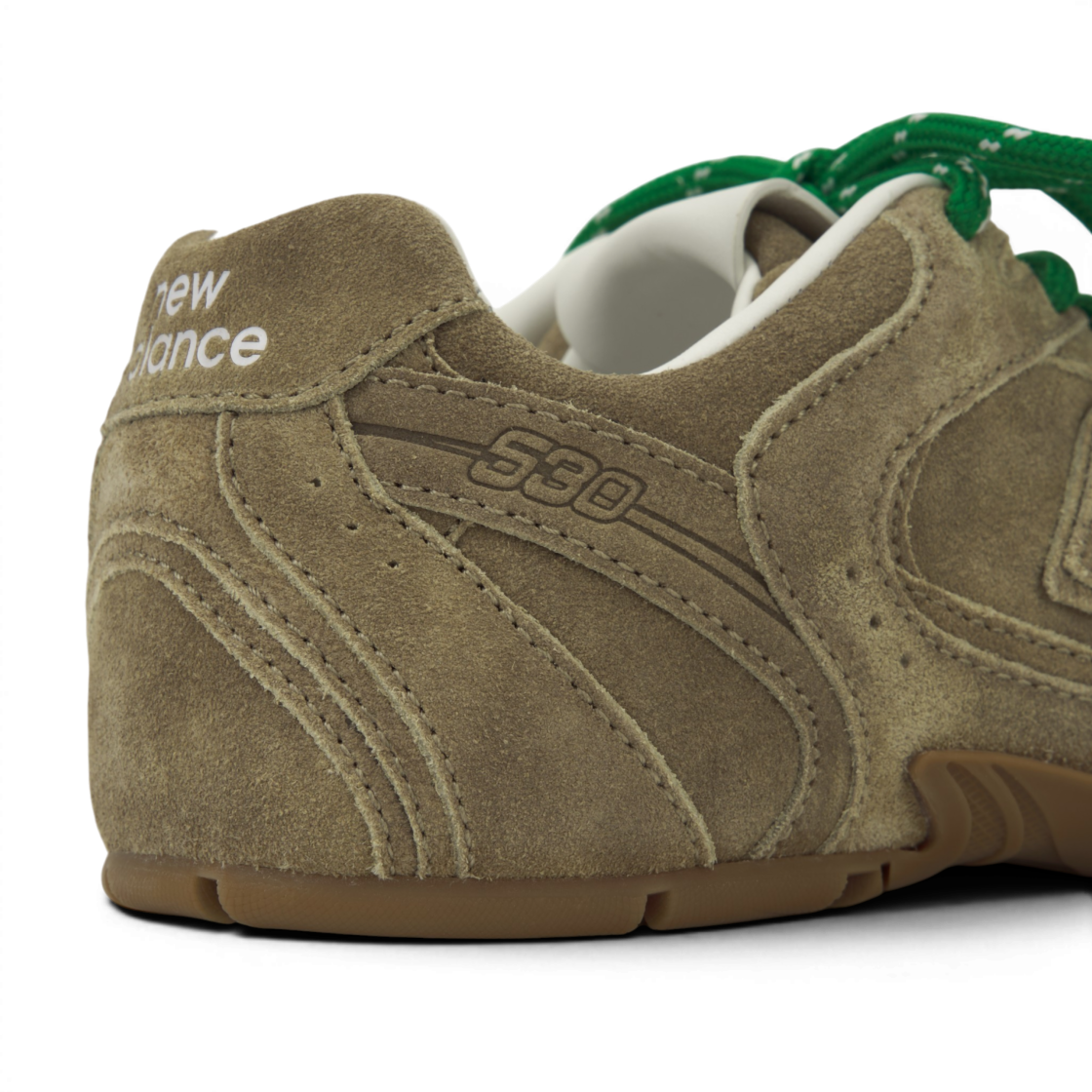 (W) 뉴발란스 x 미우 미우 530 스웨이드 메쉬 스니커즈 에크루((W) New Balance x Miu Miu 530 Suede Mesh Sneakers Ecru) - 8