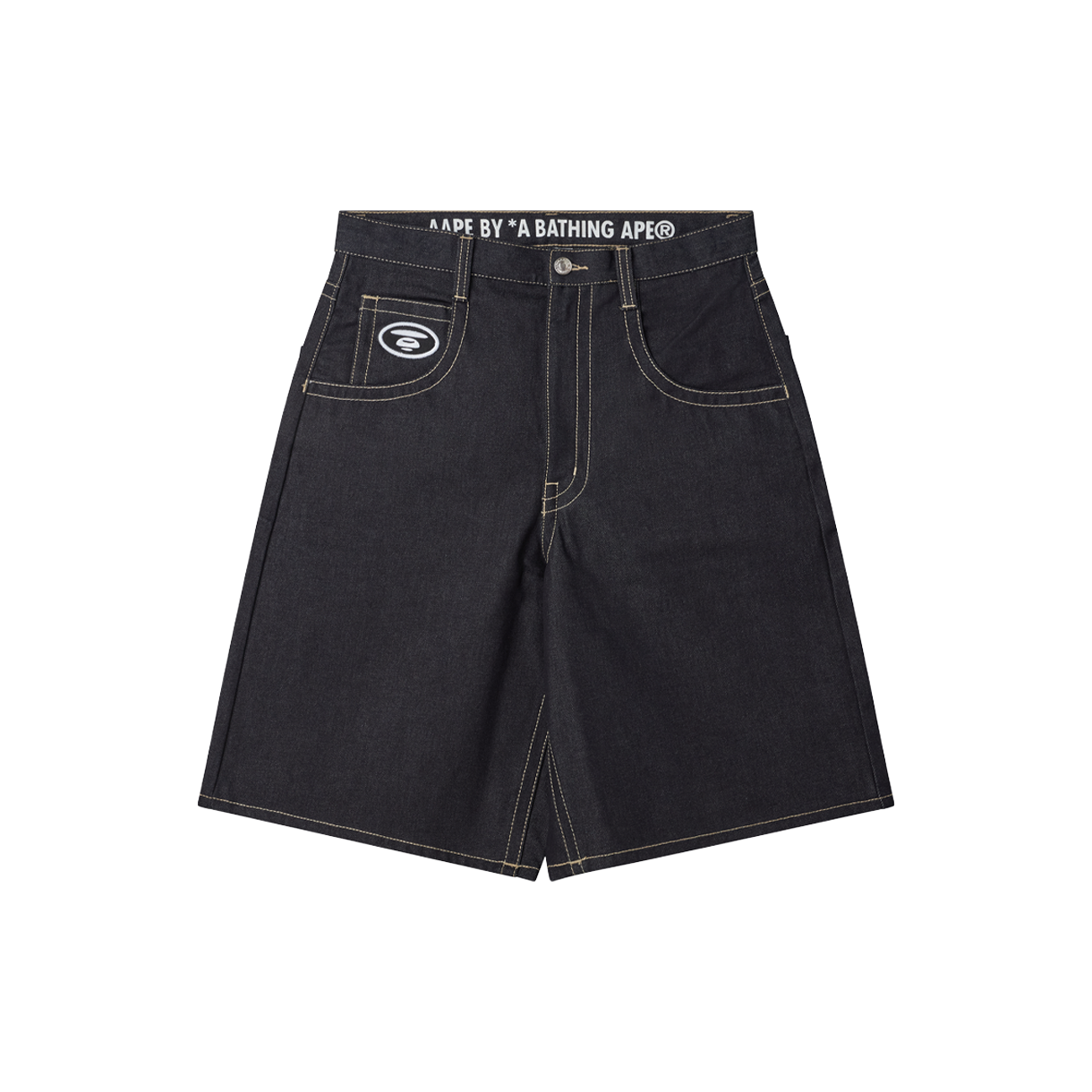 에이프 메인 쇼트 진 네이비 - 26SS(AAPE Main Short Jeans Navy - 26SS)
