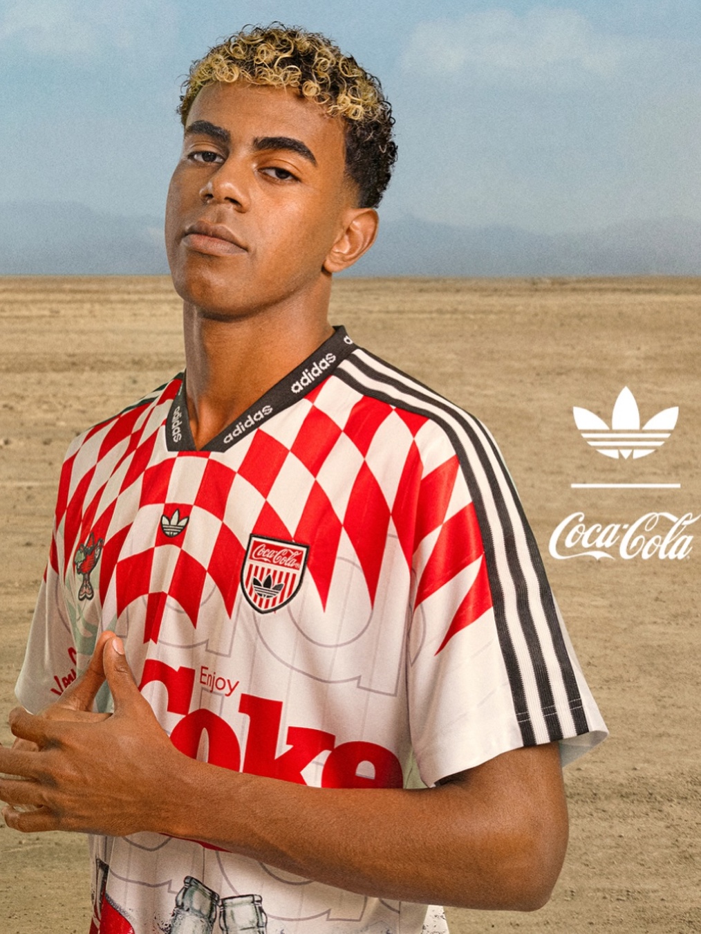 Adidas x Coca-Cola Classic Sport Mesh Up Jersey White Multicolor - KR Sizing, Adidas x Coca-Cola Samba OG Red Core Black 착용 스타일 - 2