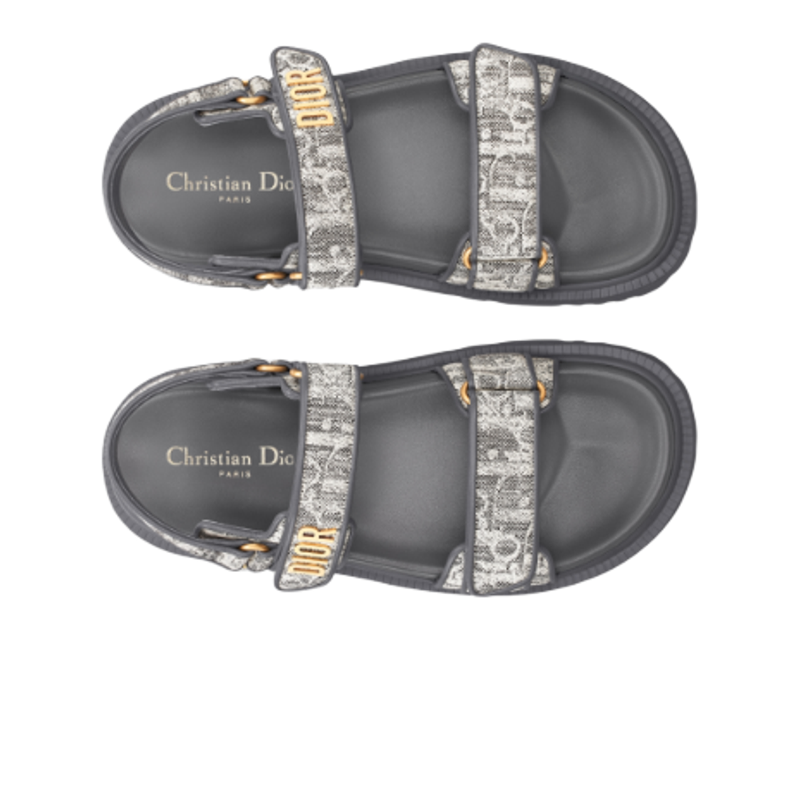 (W) 디올 오블리크 루센티 캔버스 디올액트 샌들 딥 그레이((W) Dior Oblique Lusenti Canvas Dioract Sandal Deep Grey) - 2