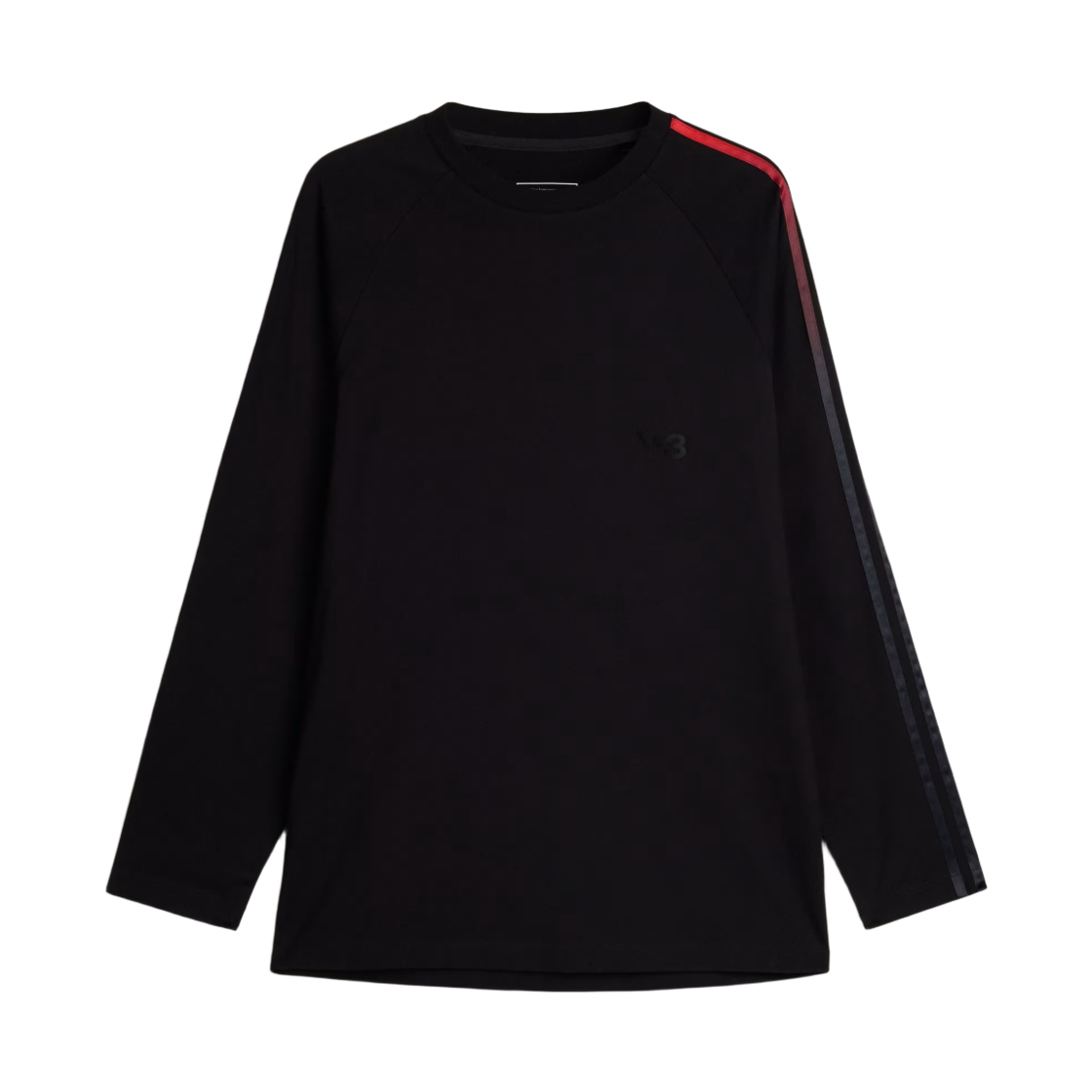 KQ8586 Y-3 Oversized Gradient Stripes Long Sleeve T-Shirt Black
