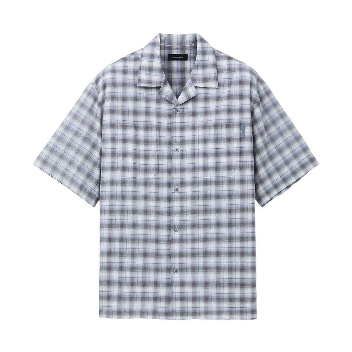 커스텀멜로우 오버사이즈 더블 포켓 반팔 셔츠 그레이(Customellow Oversized Double Pocket Half Shirt Gray)