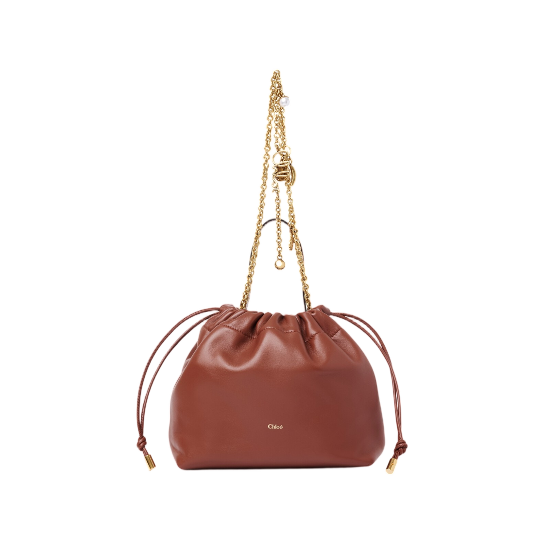 끌로에 스몰 끌로에 아이콘 숄더백 체인 소프트 레더 블러쉬 브라운(Chloe Small Chloe Icons Shoulder Bag with Chain in Soft Leather Blushy Brown) - 1