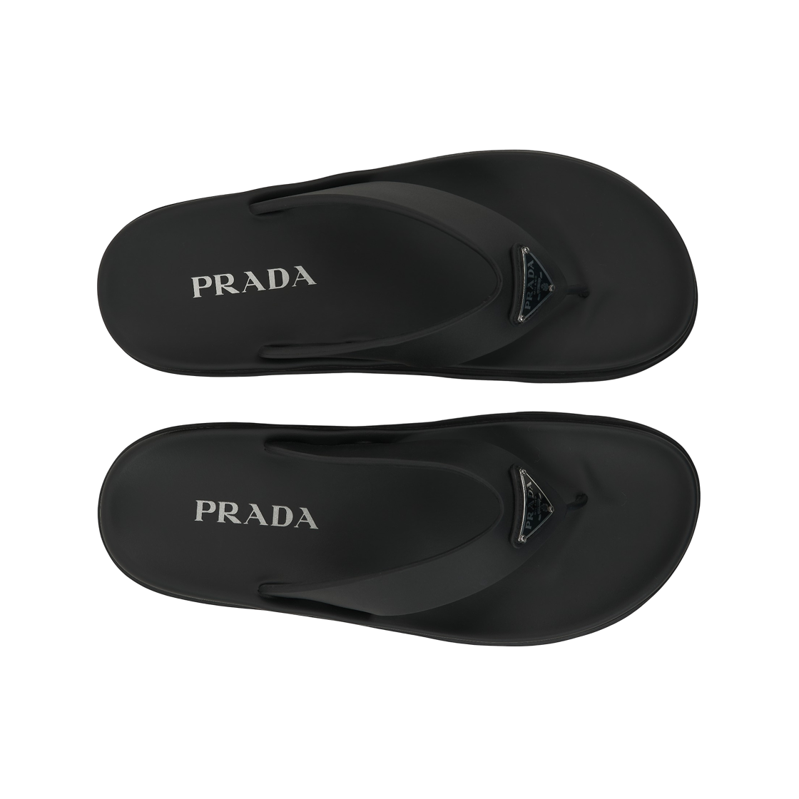 (W) 프라다 러버 통 샌들 블랙((W) Prada Rubber Thong Sandals Black) - 5