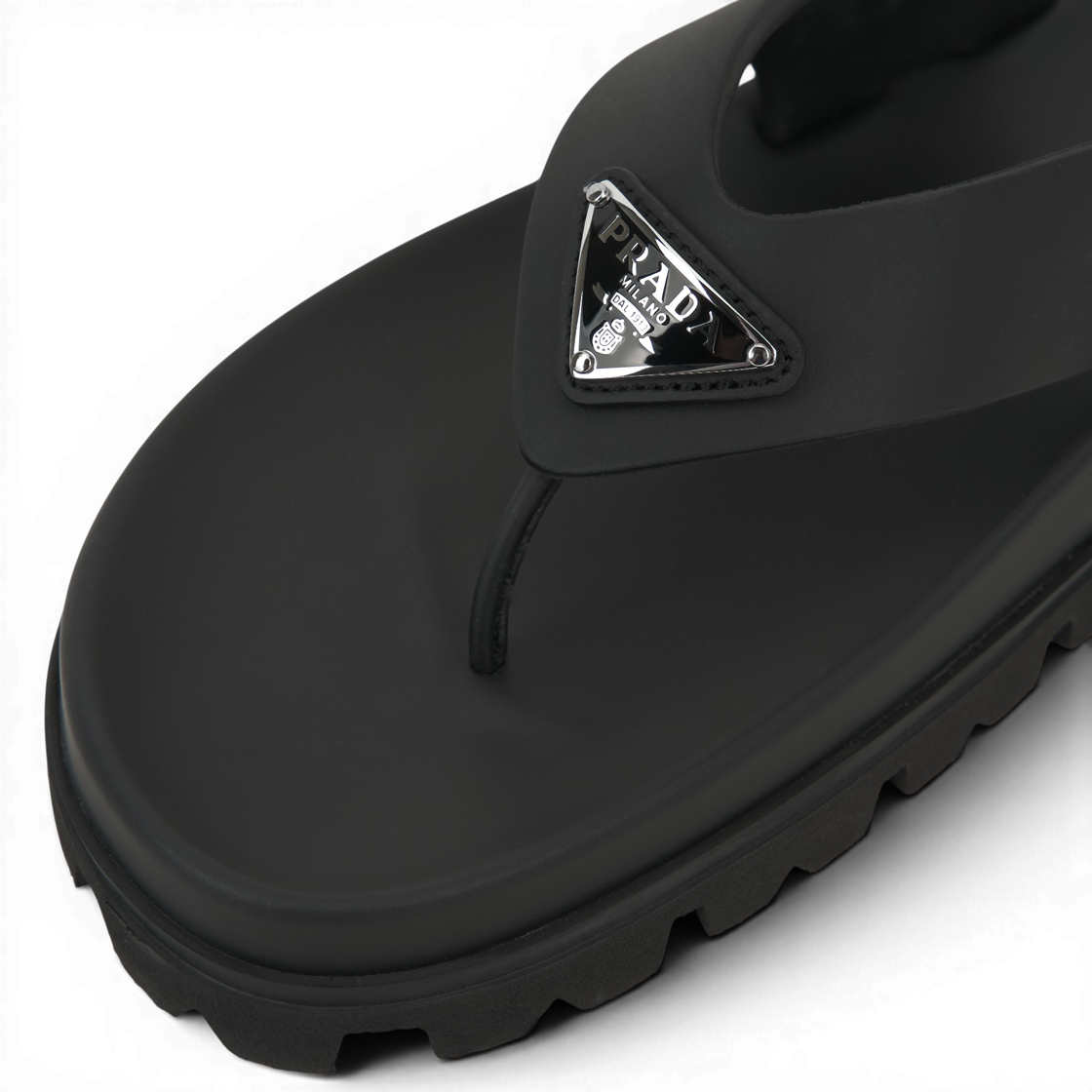(W) 프라다 러버 통 샌들 블랙((W) Prada Rubber Thong Sandals Black) - 7
