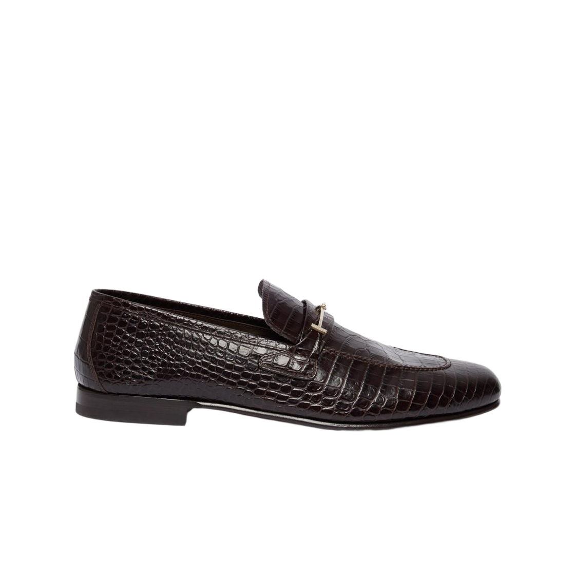 톰포드 소프트 프린티드 엘리게이터 더블 T 하드웨어 지지 로퍼 에스프레소(Tom Ford Soft Printed Alligator Double T Hardware Gigi Loafer Espresso)
