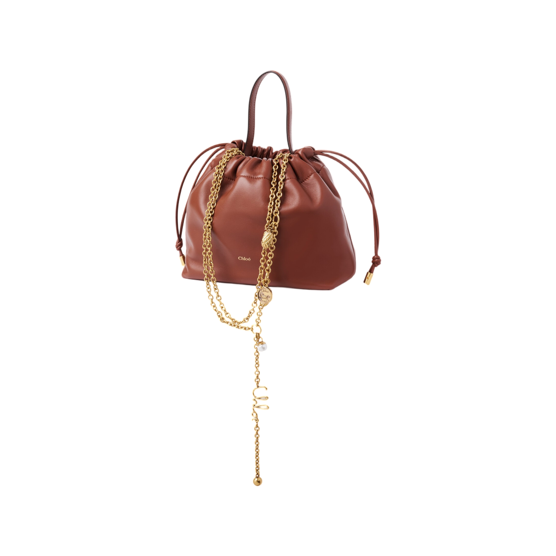 끌로에 스몰 끌로에 아이콘 숄더백 체인 소프트 레더 블러쉬 브라운(Chloe Small Chloe Icons Shoulder Bag with Chain in Soft Leather Blushy Brown) - 2