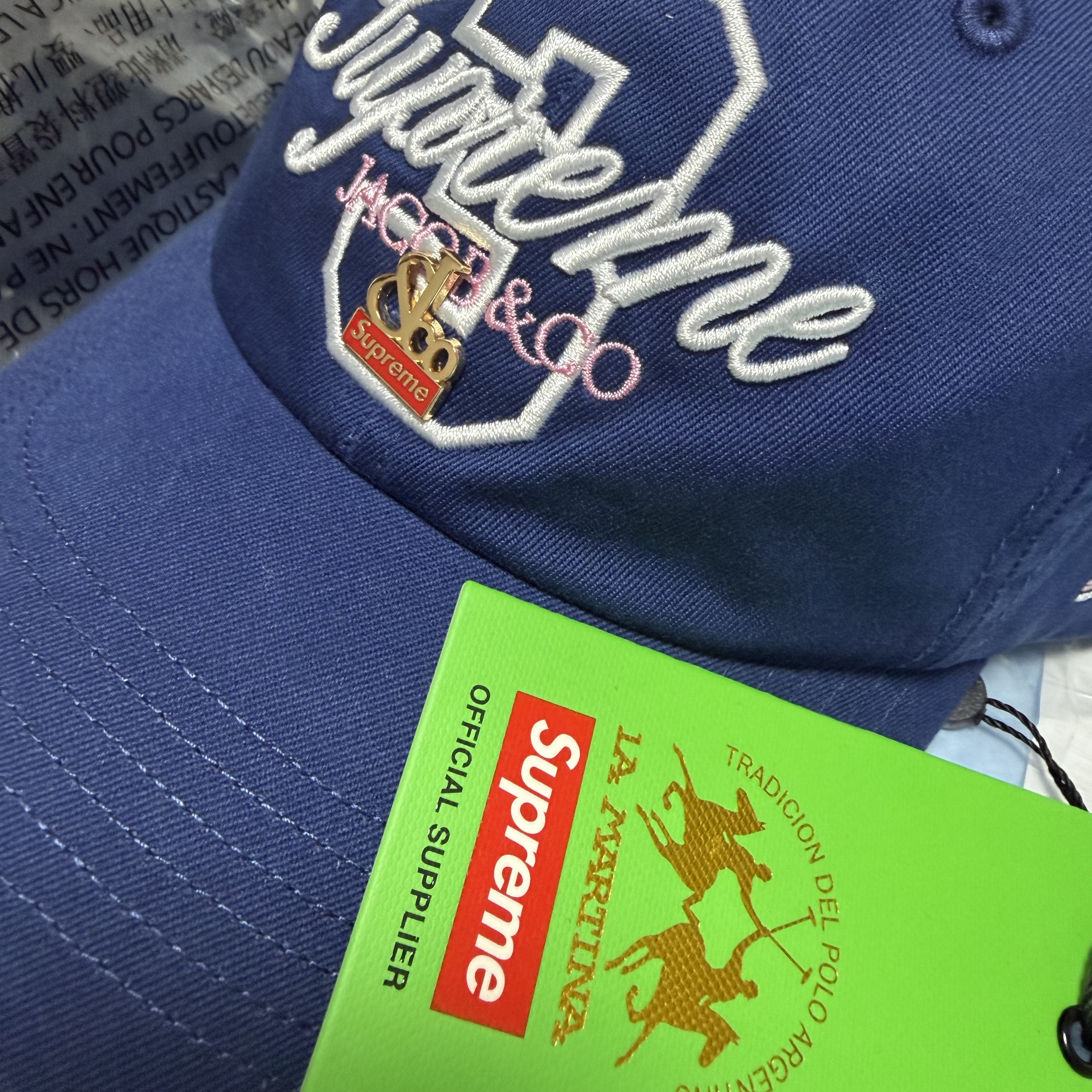 Supreme x La Martina x Jacob & Co 6-Panel Navy - 26SS 착용 스타일