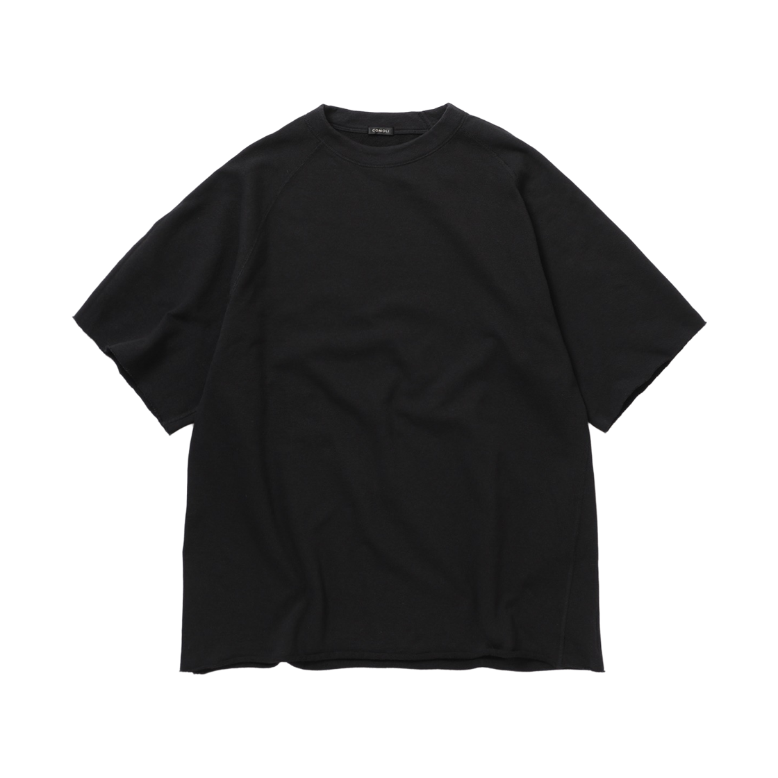 코모리 LW 코튼 플리스 숏슬리브 크루넥 블랙 - 26SS(Comoli LW Cotton Fleece Short Sleeve Crew Neck Black - 26SS) - 1