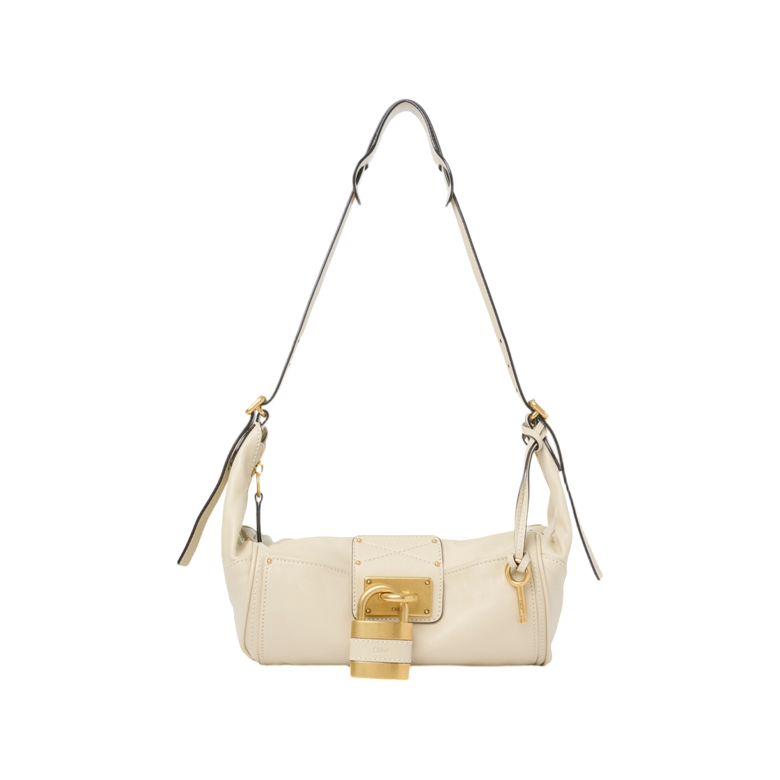CH26AS809P7520S Chloe Paddington Crossbody Bag in Grained Leather Cloudy Cream