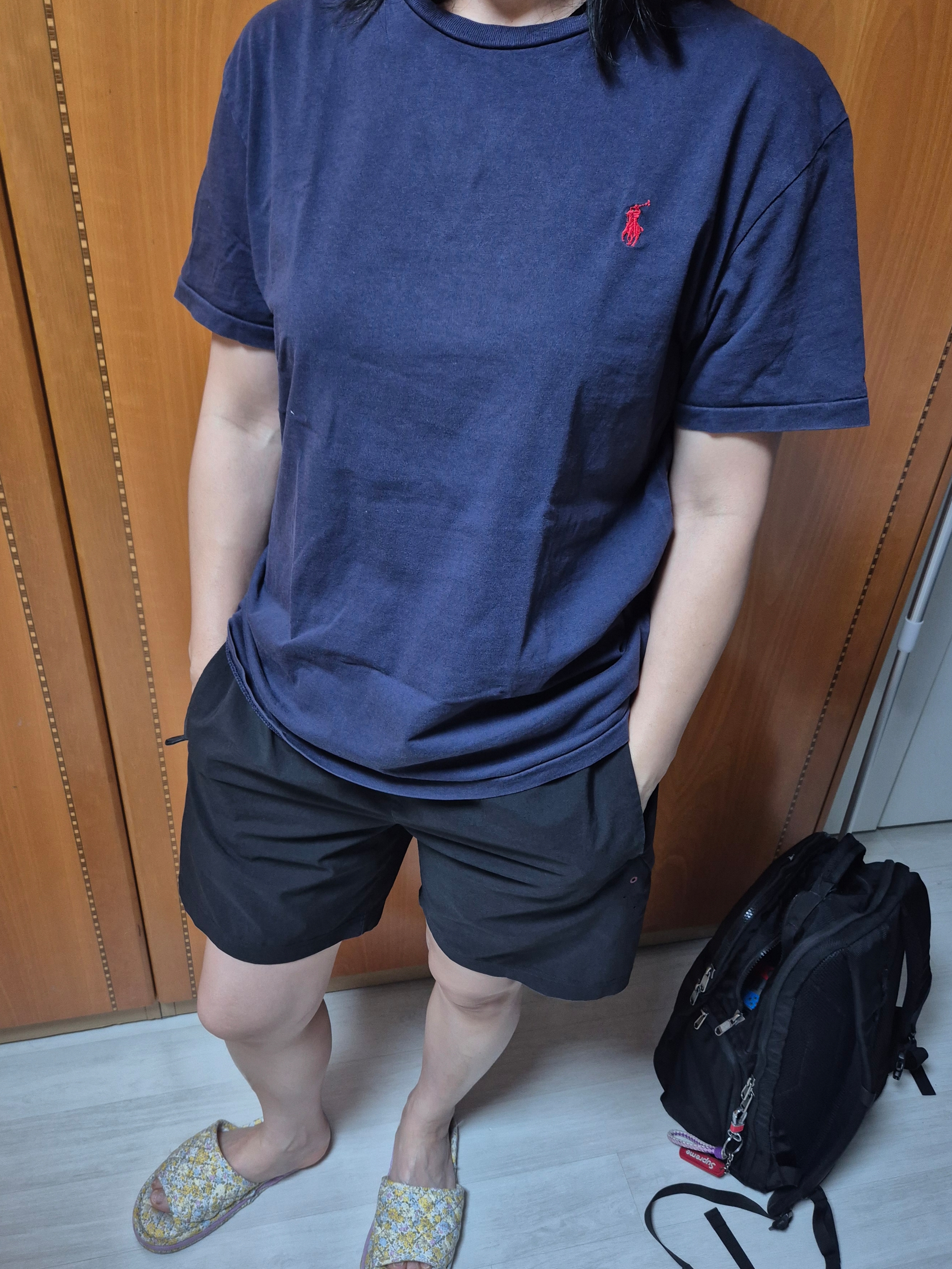 [10%적립] Polo Ralph Lauren Classic Fit Jersey Crewneck T-Shirt Ink - 26SS 착용 스타일