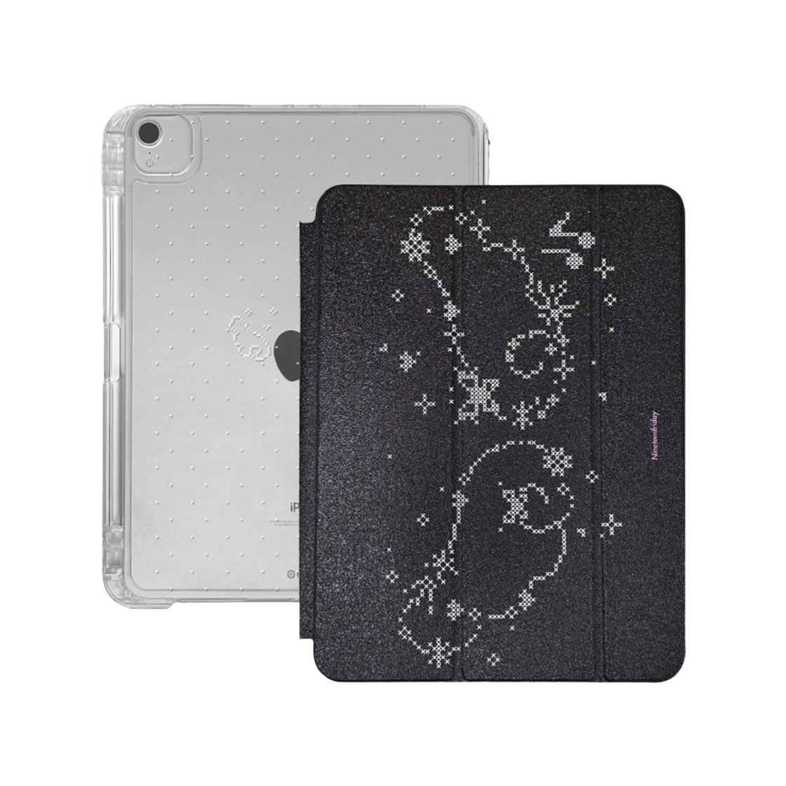 나인틴프라이데이 스티치 픽셀 아이패드 케이스 - 잉크 블랙(NINETEENFRIDAY Stitch Pixel Ipad Case - Ink Black)
