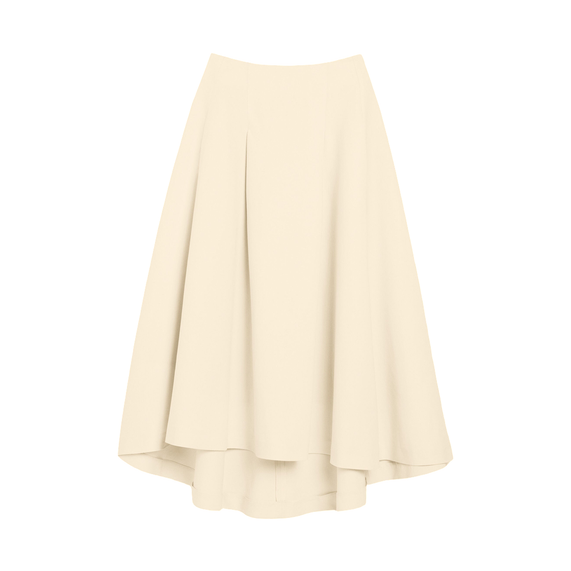 FSK478-CO0258-185 (W) AMI White A Line Cotton and Linen Skirt Ivory