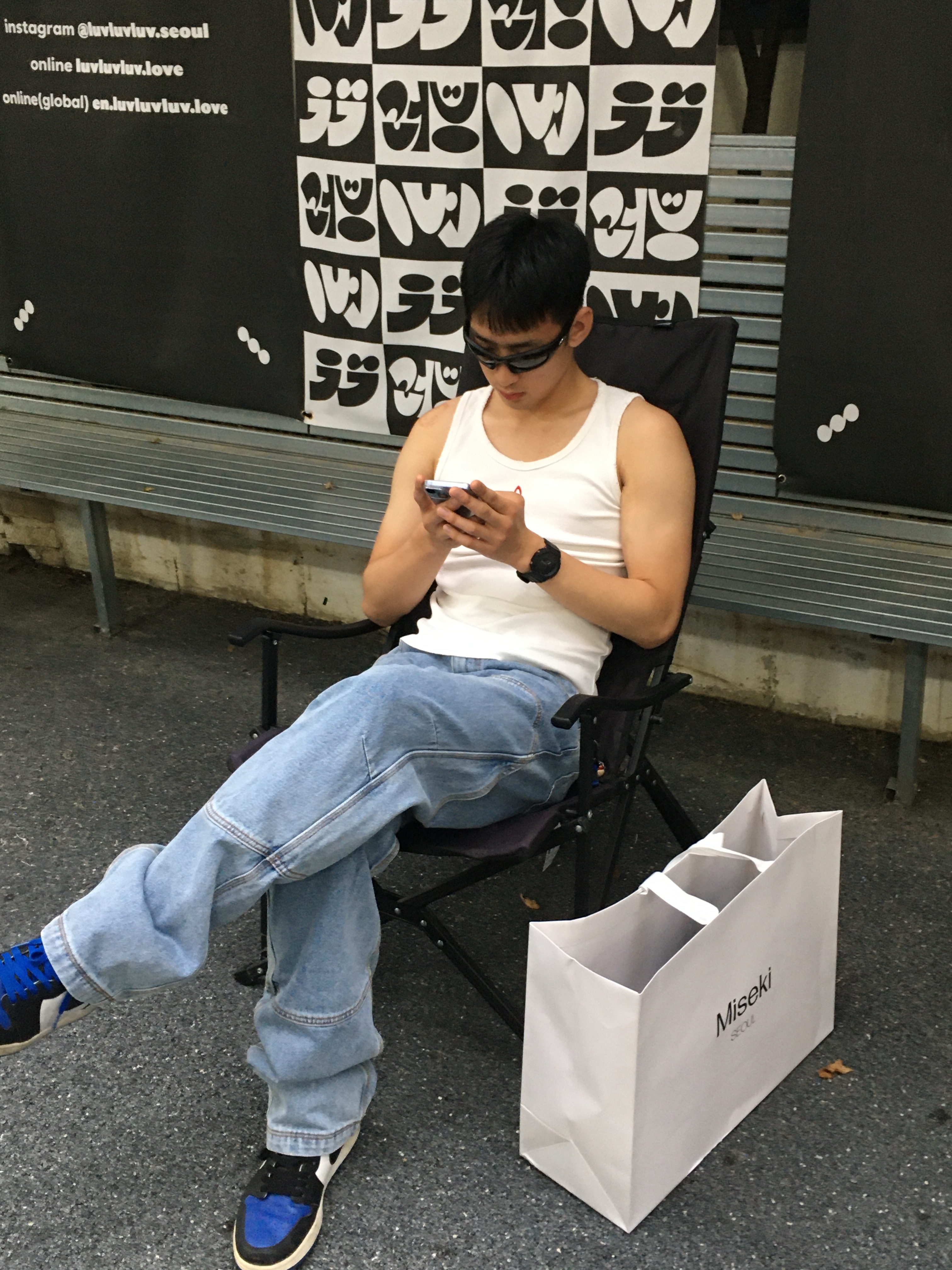 Plastic Product MPa Calf Pocket Pants Steel Blue 착용 스타일 - 3