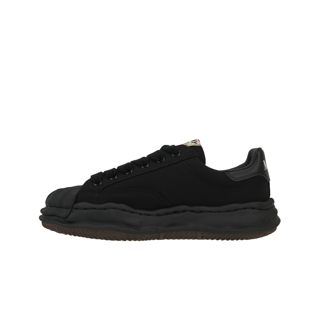 메종 미하라 야스히로 블레이키 OG 솔 캔버스 로우탑 스니커즈 블랙 블랙(Maison Mihara Yasuhiro Blakey OG Sole Canvas Low-top Sneakers Black Black) - 3