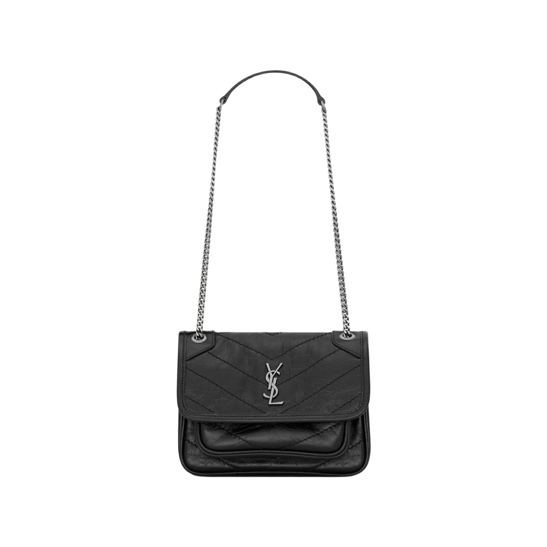 633185-0EN04-1000 Saint Laurent Niki Baby Bag in Vintage Leather Black