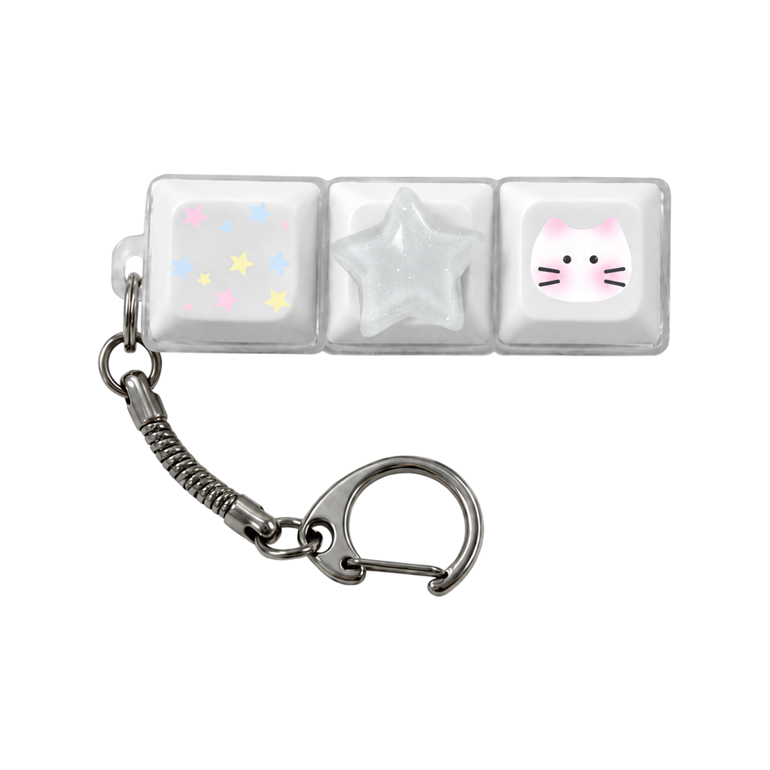 나인틴프라이데이 별사탕 냥이 키캡 키링 - (3구)(NINETEENFRIDAY Star Candy Kitty Keycap Keyring - (3 Button)) - 1
